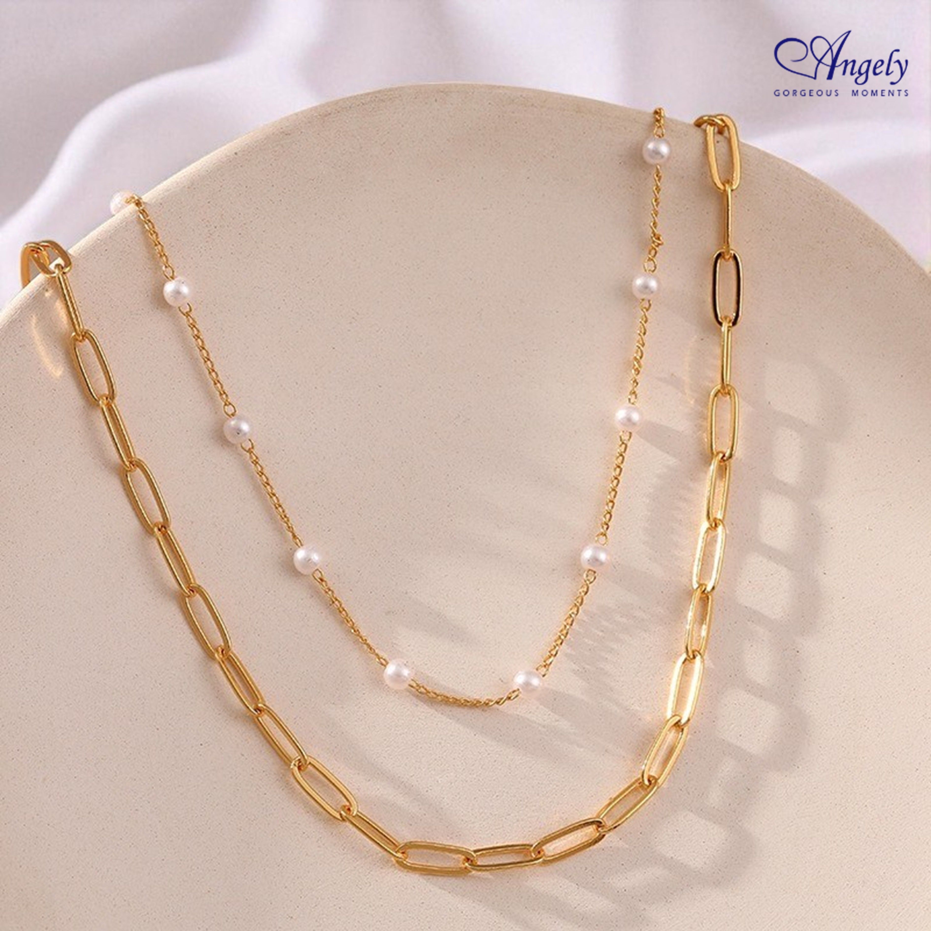 【Angely】個性雙層造型項鍊(享盒裝服務)|個性 簡約 氣質 生日禮物 情人禮物 女生禮物