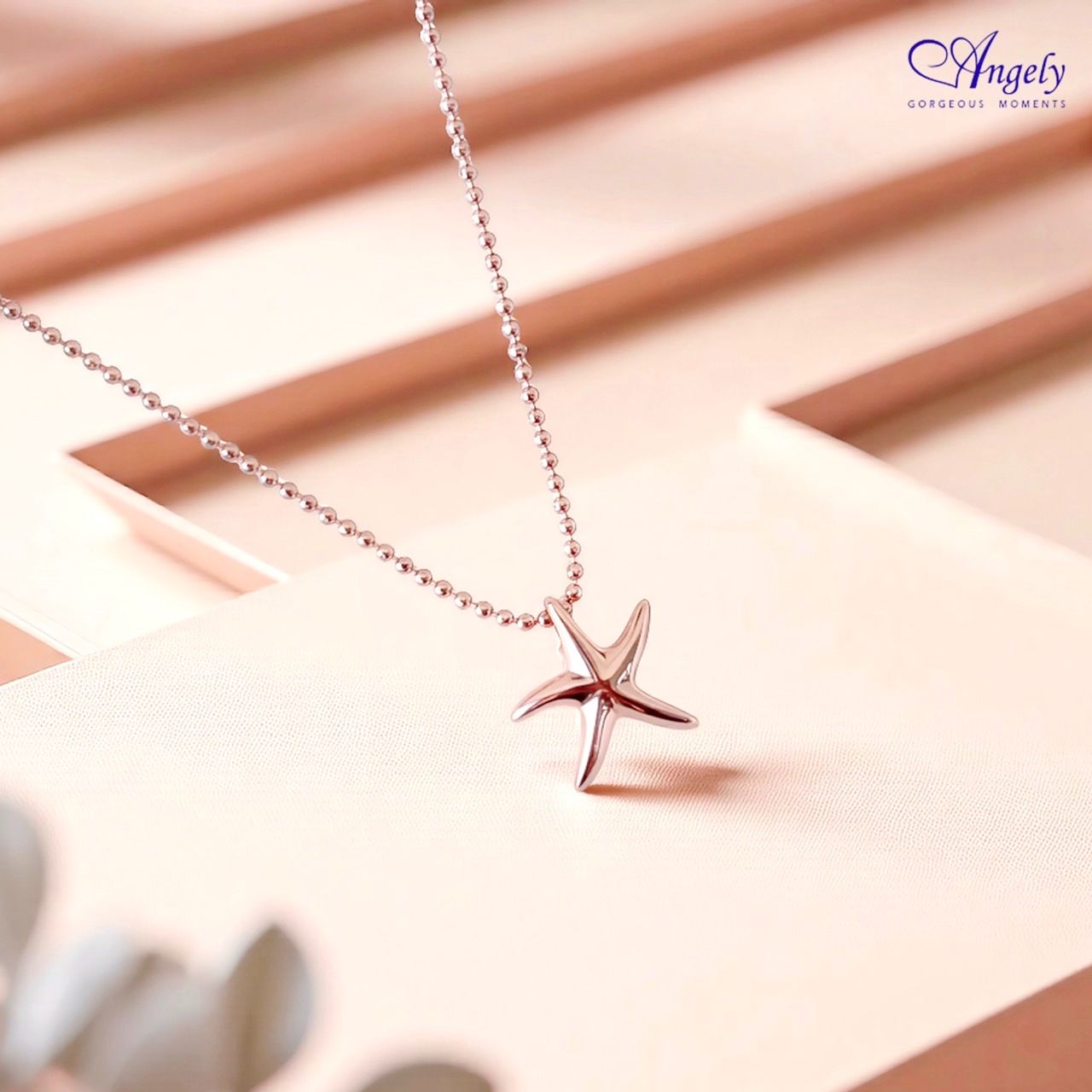 【Angely】鍍18K玫瑰金 海洋之星項鍊(享盒裝服務)|送給閃閃發亮的妳 生日禮物 情人禮物 女生禮物 女友禮物