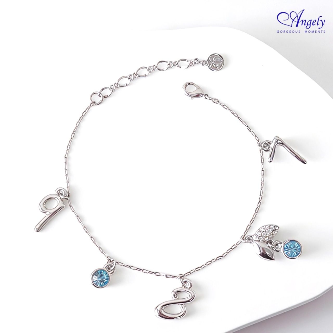 【Angely】藍鋯石數字造型手鍊(享盒裝服務)|百搭 簡約 獨特 生日禮物 情人禮物 女生禮物 女友禮物