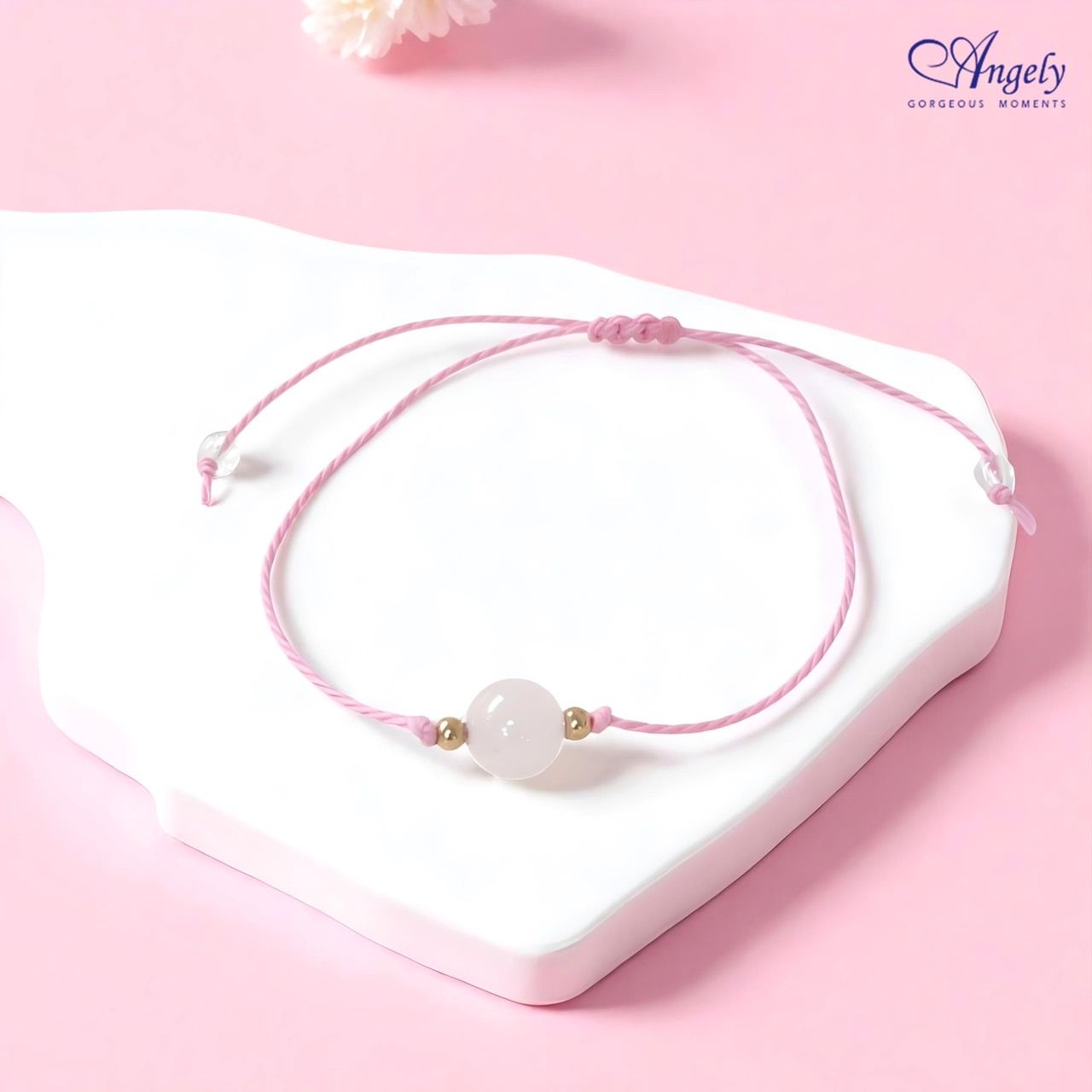 【Angely】粉水晶幸運手繩(享盒裝服務)|戀愛 緣分 守護 生日禮物 情人禮物 女生禮物 女友禮物