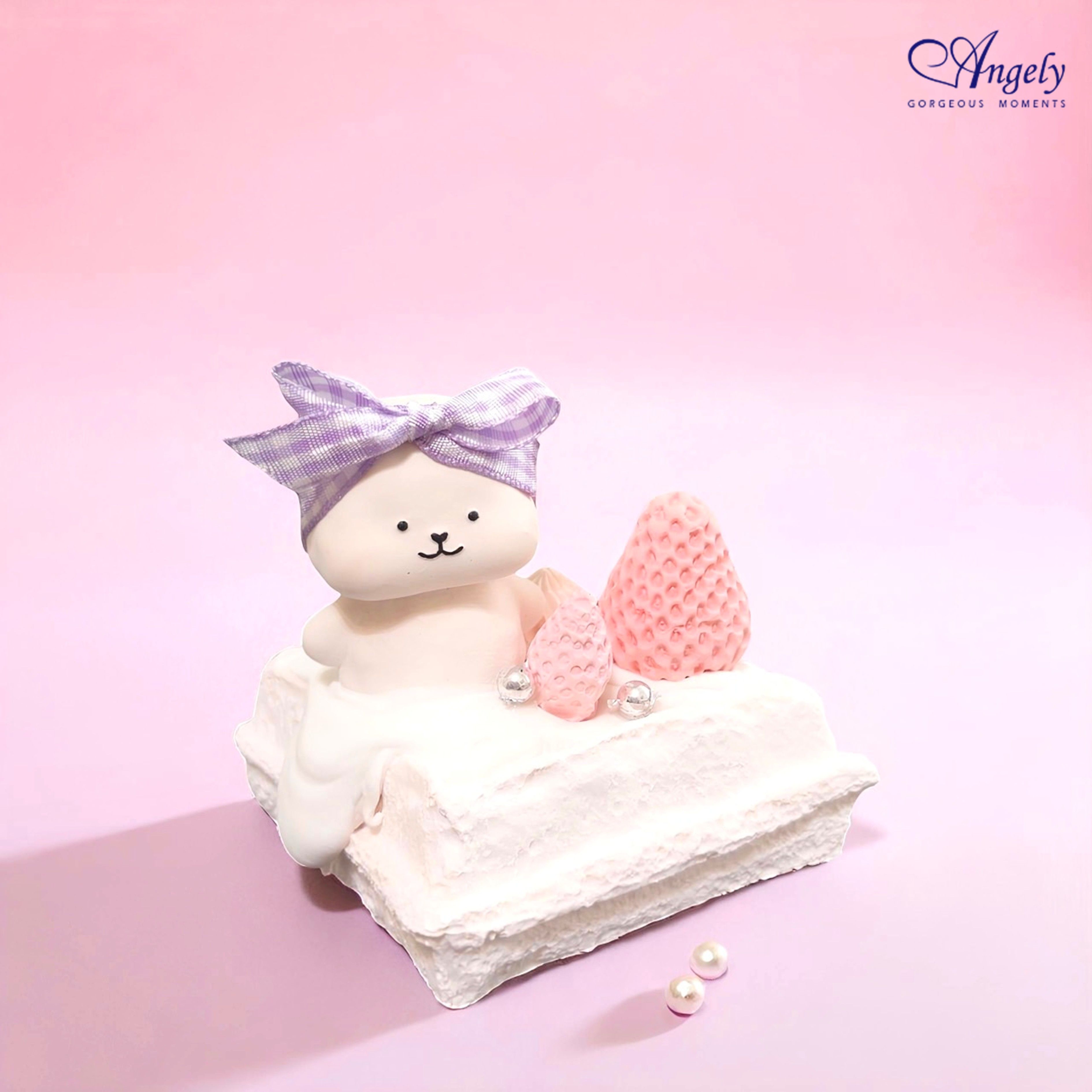 【Angely】小熊鬆餅擴香石 - 泡澡中の奶油熊(享盒裝服務)|可愛 質感 療癒擺飾 生日禮物 女生禮物