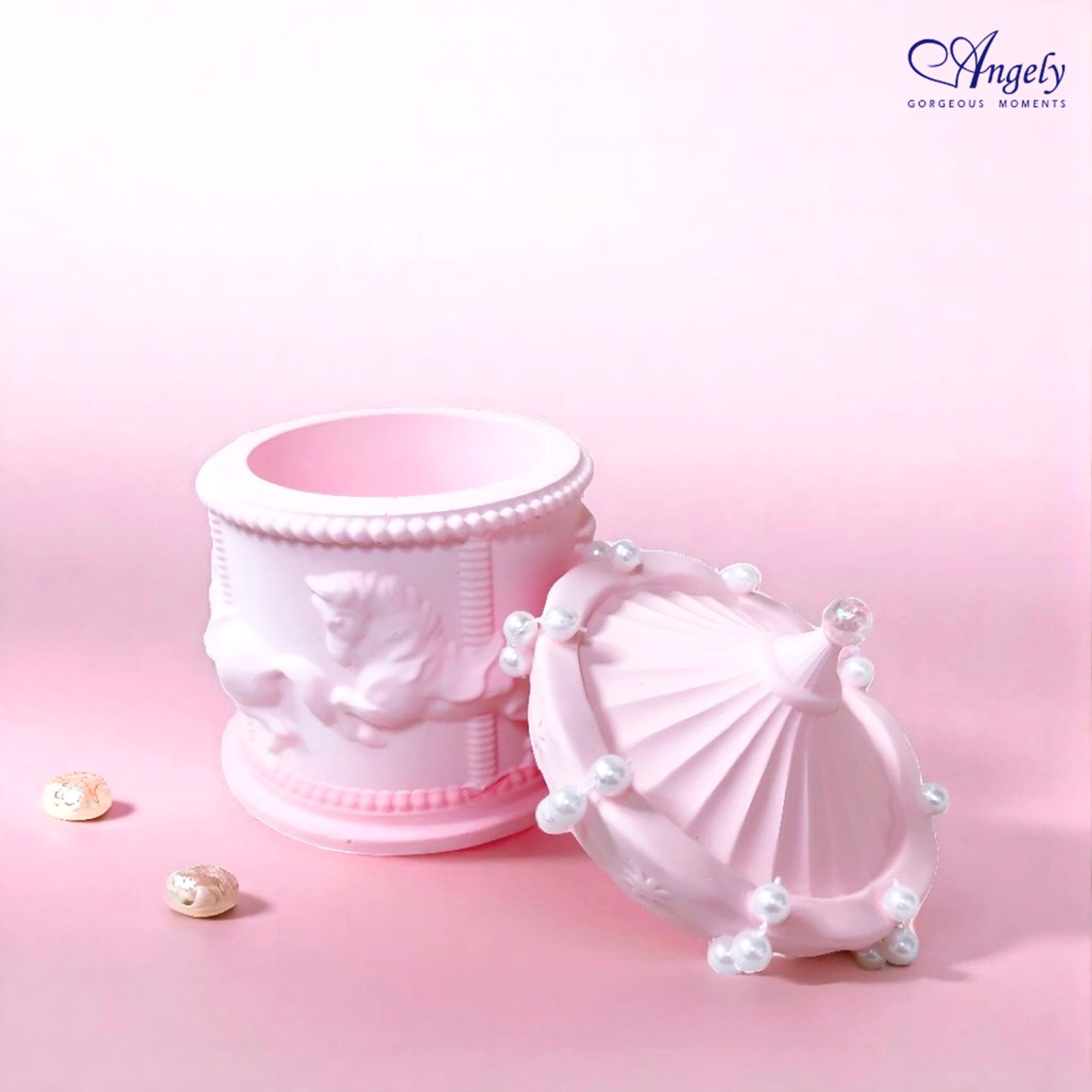 【Angely】夢境旋轉木馬擴香石收納罐(享盒裝服務)|精緻 質感 室內擴香 造型收納罐 生日禮物 情人禮物