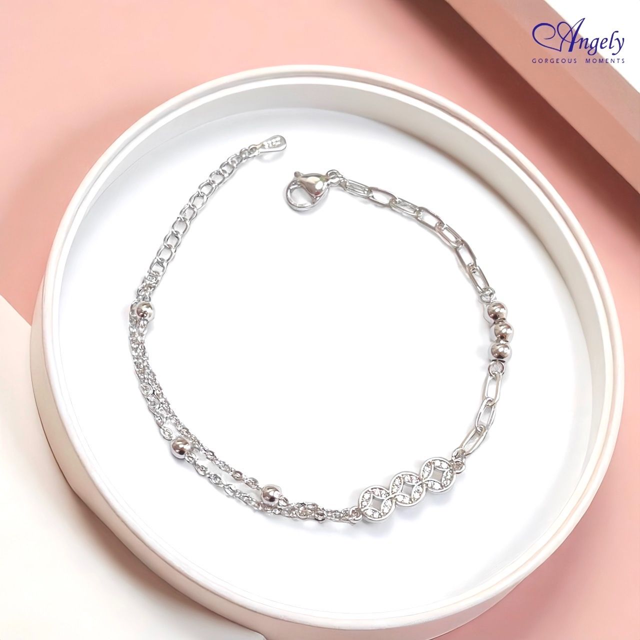 【Angely】愛在同心間 同心錢手鍊(享盒裝服務)|一心一意,專屬寵愛 生日禮物 情人禮物