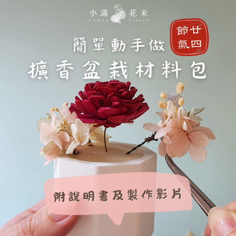 不凋花｜節氣系列 擴香盆栽材料包｜手作｜永生花｜乾燥花