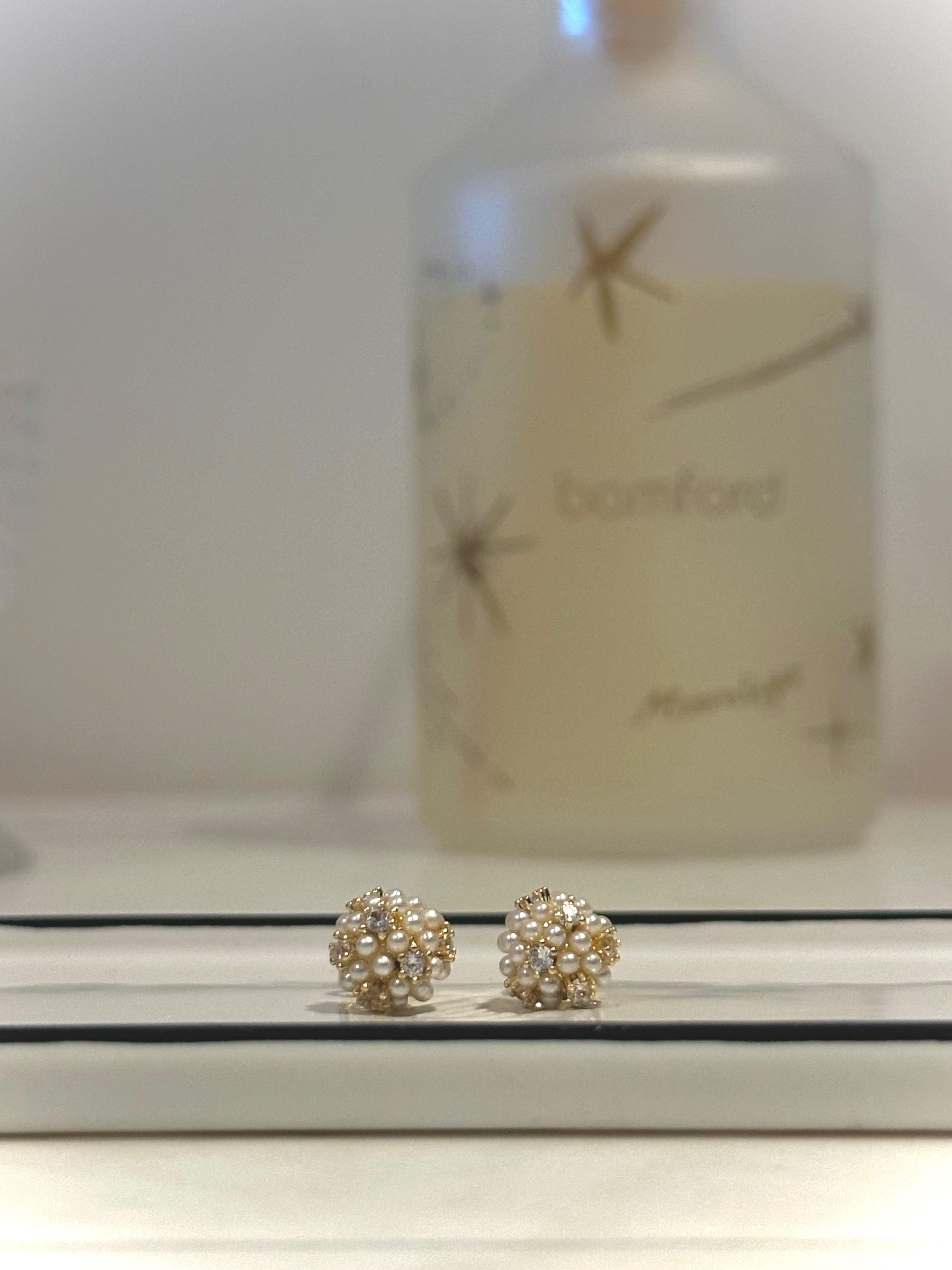 閃閃珍珠 耳針式耳環一對