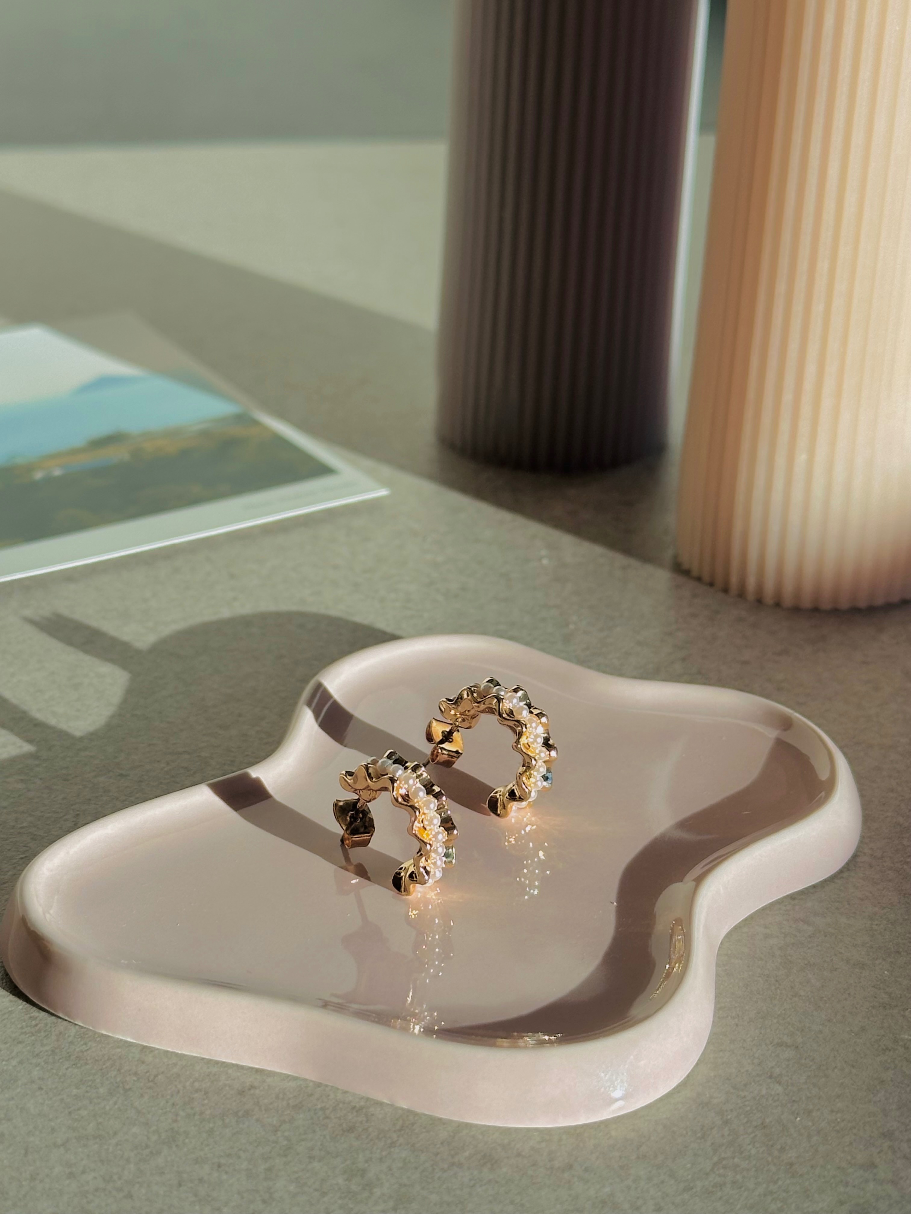 海波珍珠 耳針式耳環一對