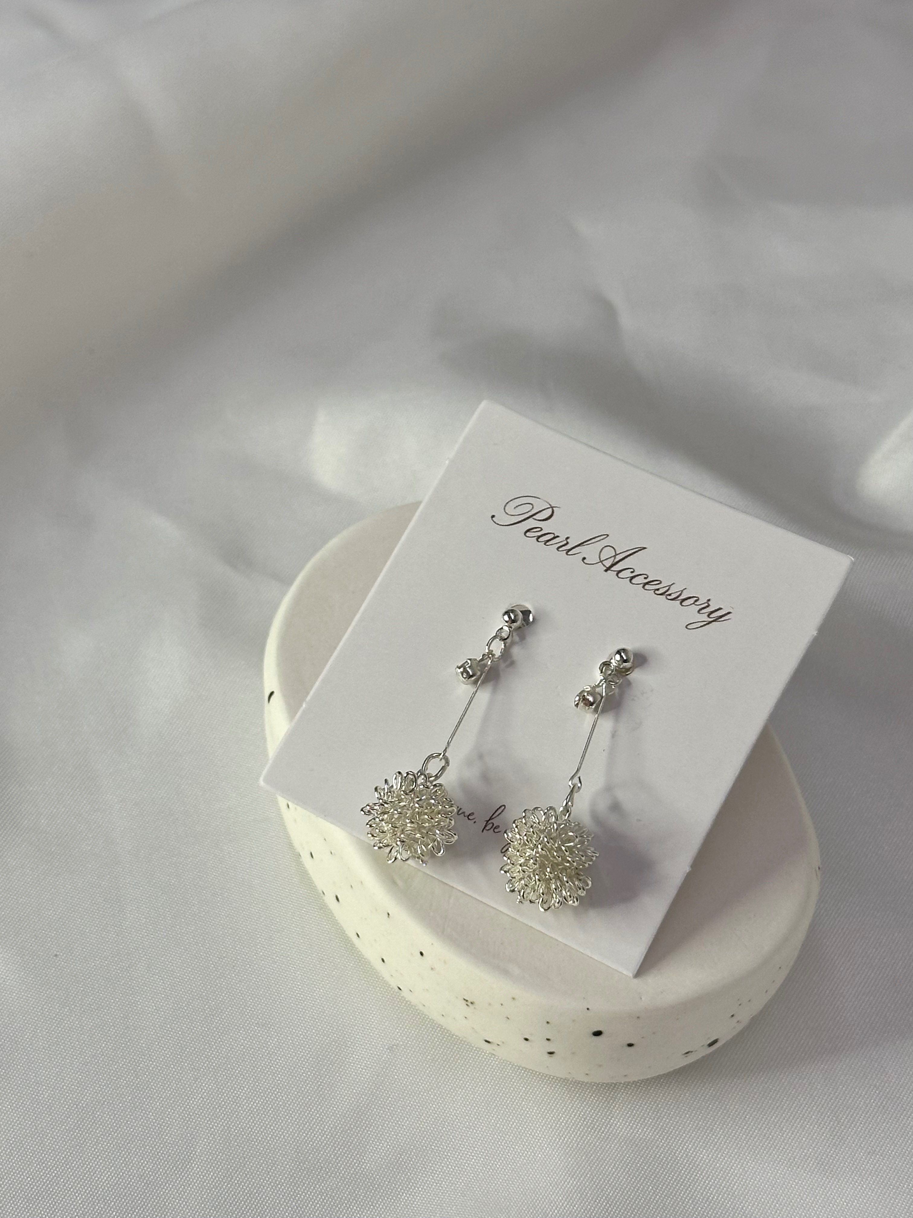 冰晶雪花 耳針式耳環一對