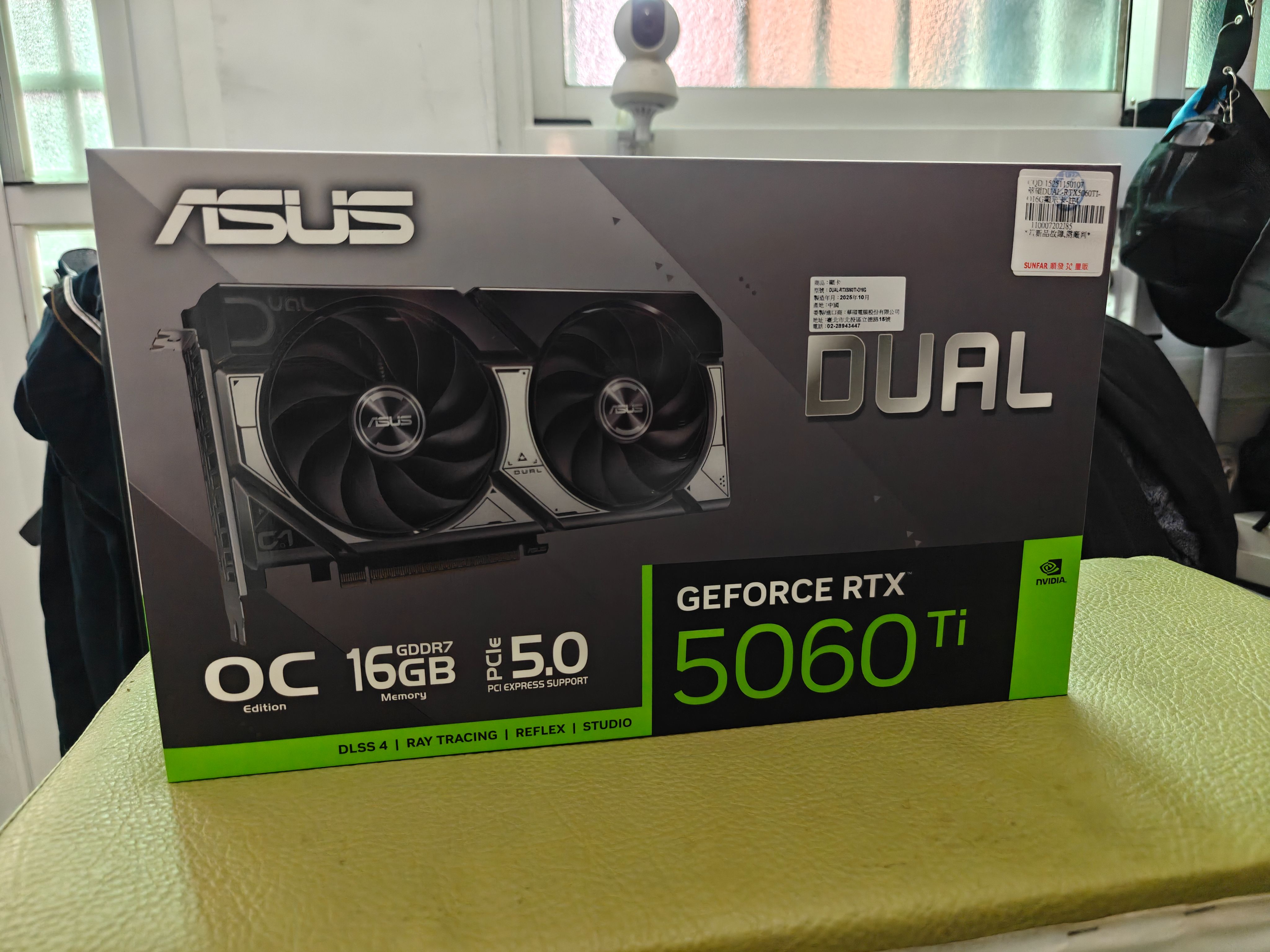 售 ASUS DUAL RTX 5060 TI -O16G顯示卡-四年保固