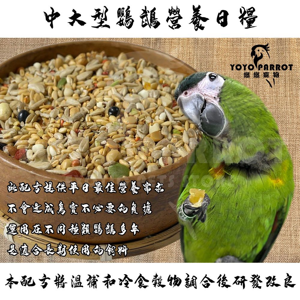 中大型鸚鵡無殼營養日糧