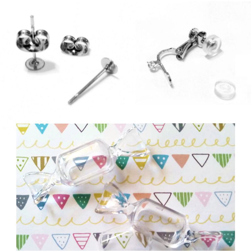 不鏽鋼耳針補款／耳夾防痛墊／糖 果造型飾品盒