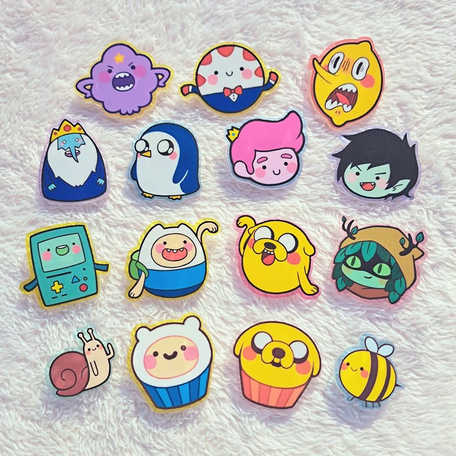 【Adventure Time】壓克力別針－水晶膜ver.