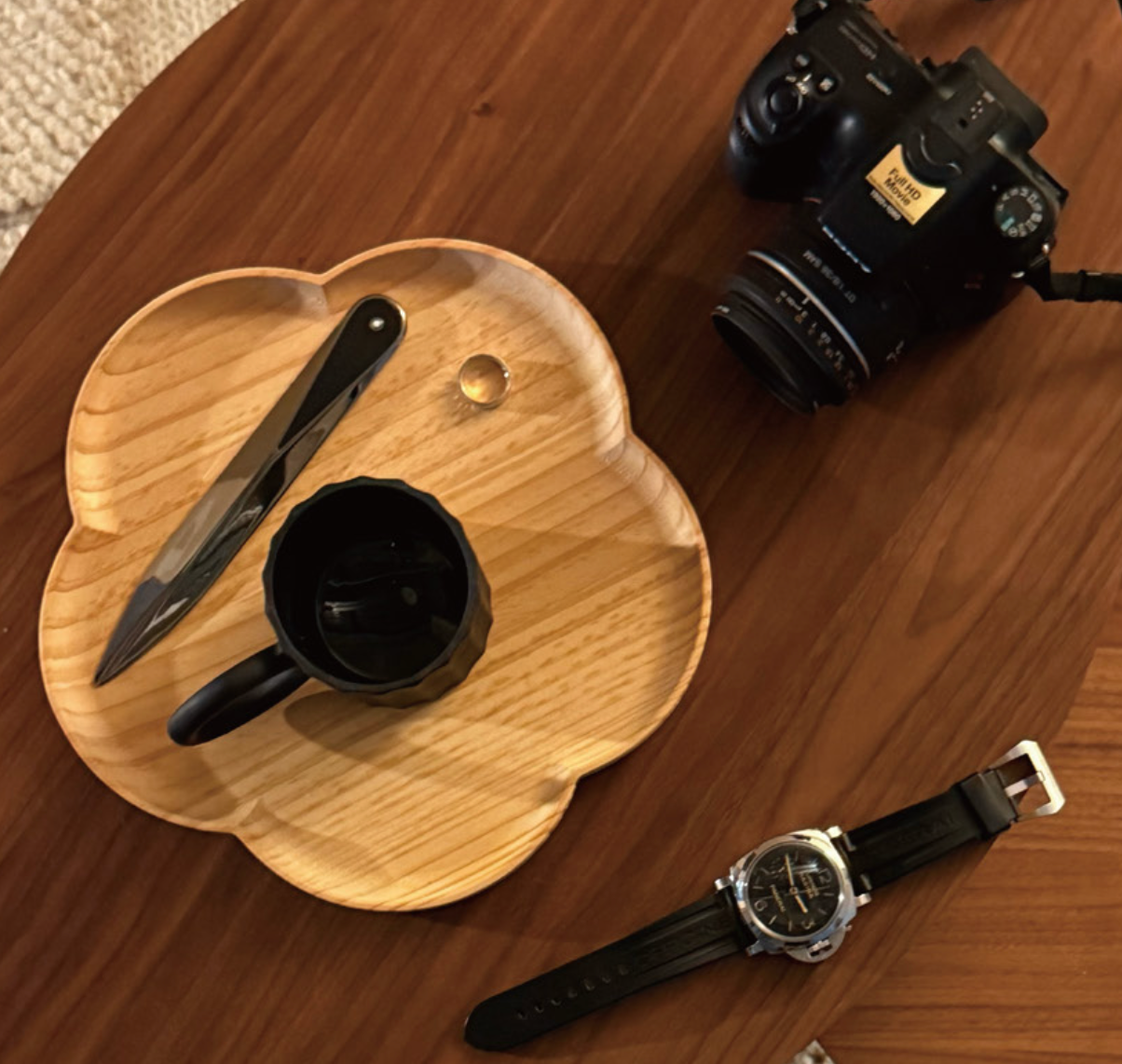 木語幾何五瓣花拖盤