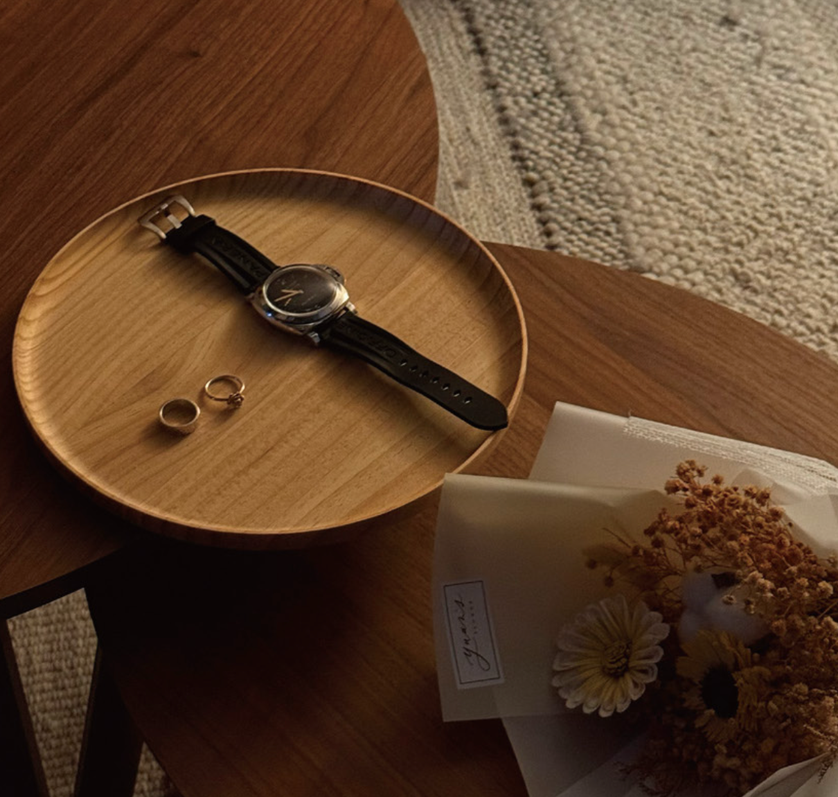 木語幾何圓形拖盤