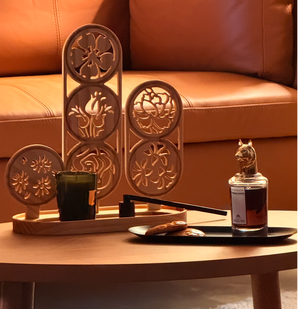 空木藏春花窗飾品收納展示架