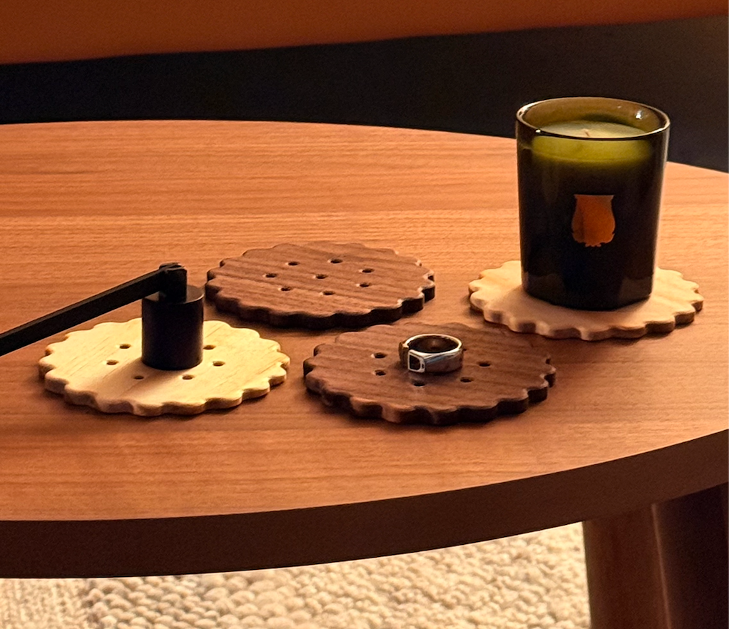 麥浪記事圓形餅乾杯墊