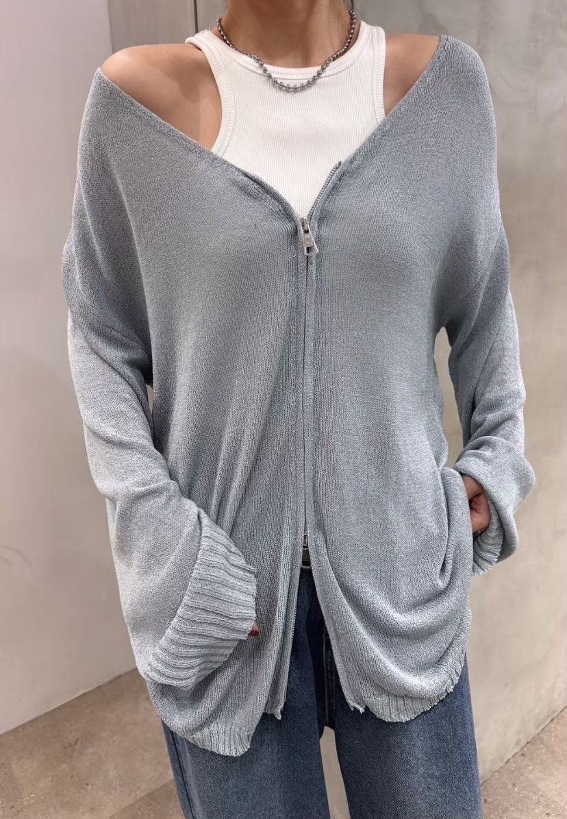 ♥長版針織拉鍊罩衫外套♥原價699