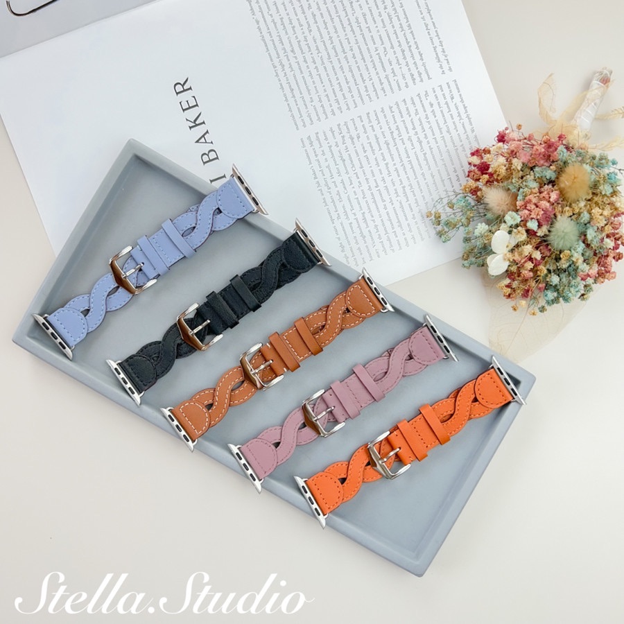 麻花編織真皮AppleWatch錶帶