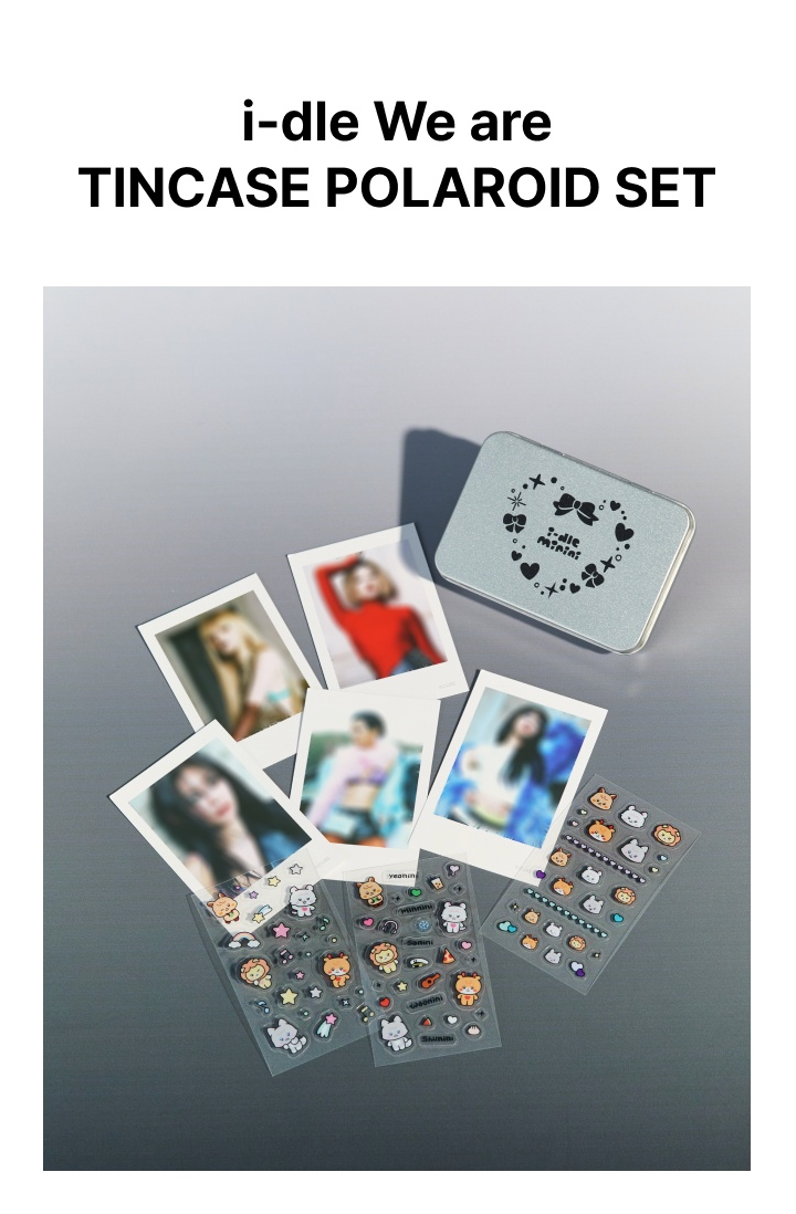 I-DLE We are TINCASE POLAROID SET 拍立得鐵盒貼紙組 $700