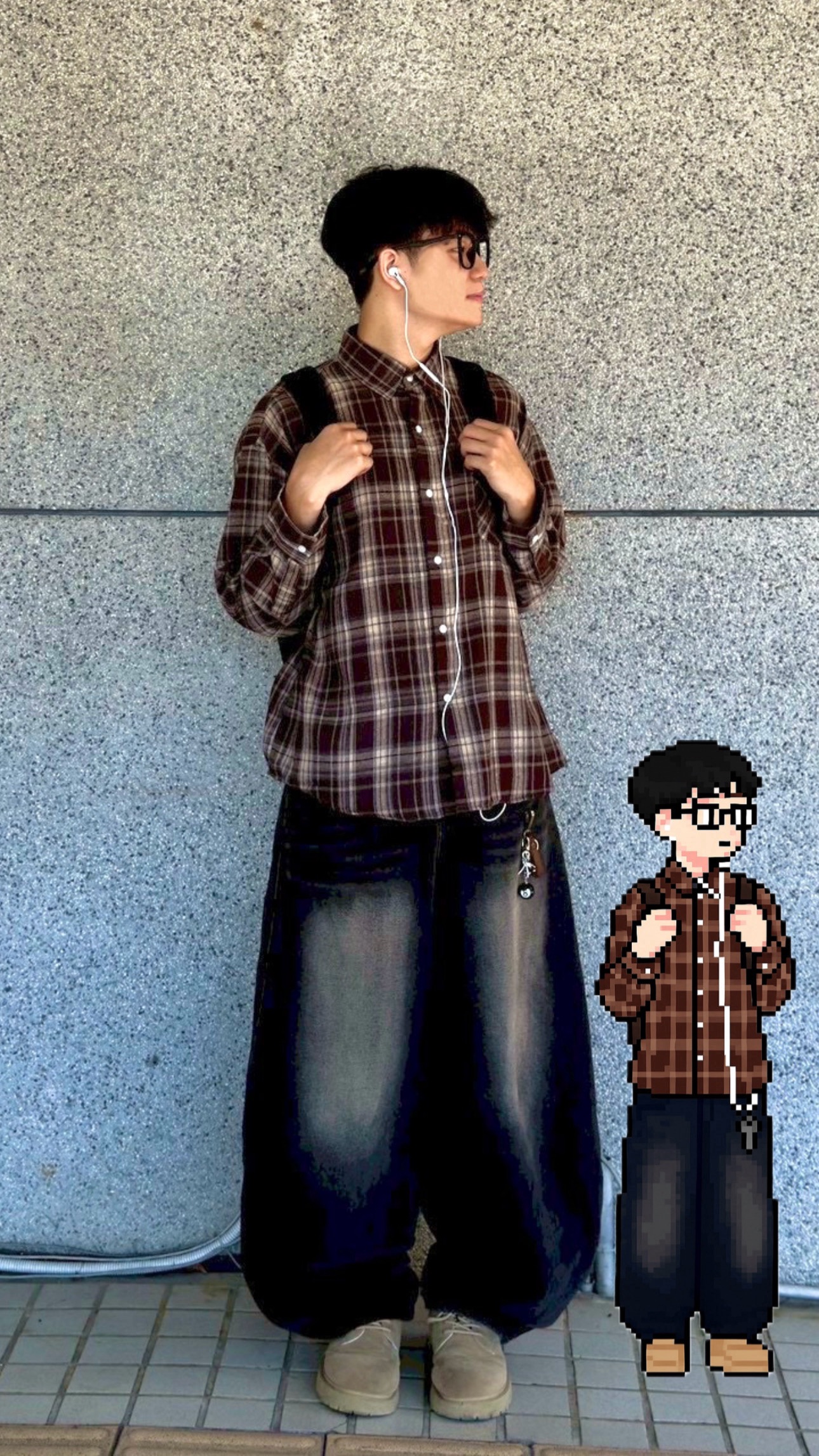 復古格紋襯衫