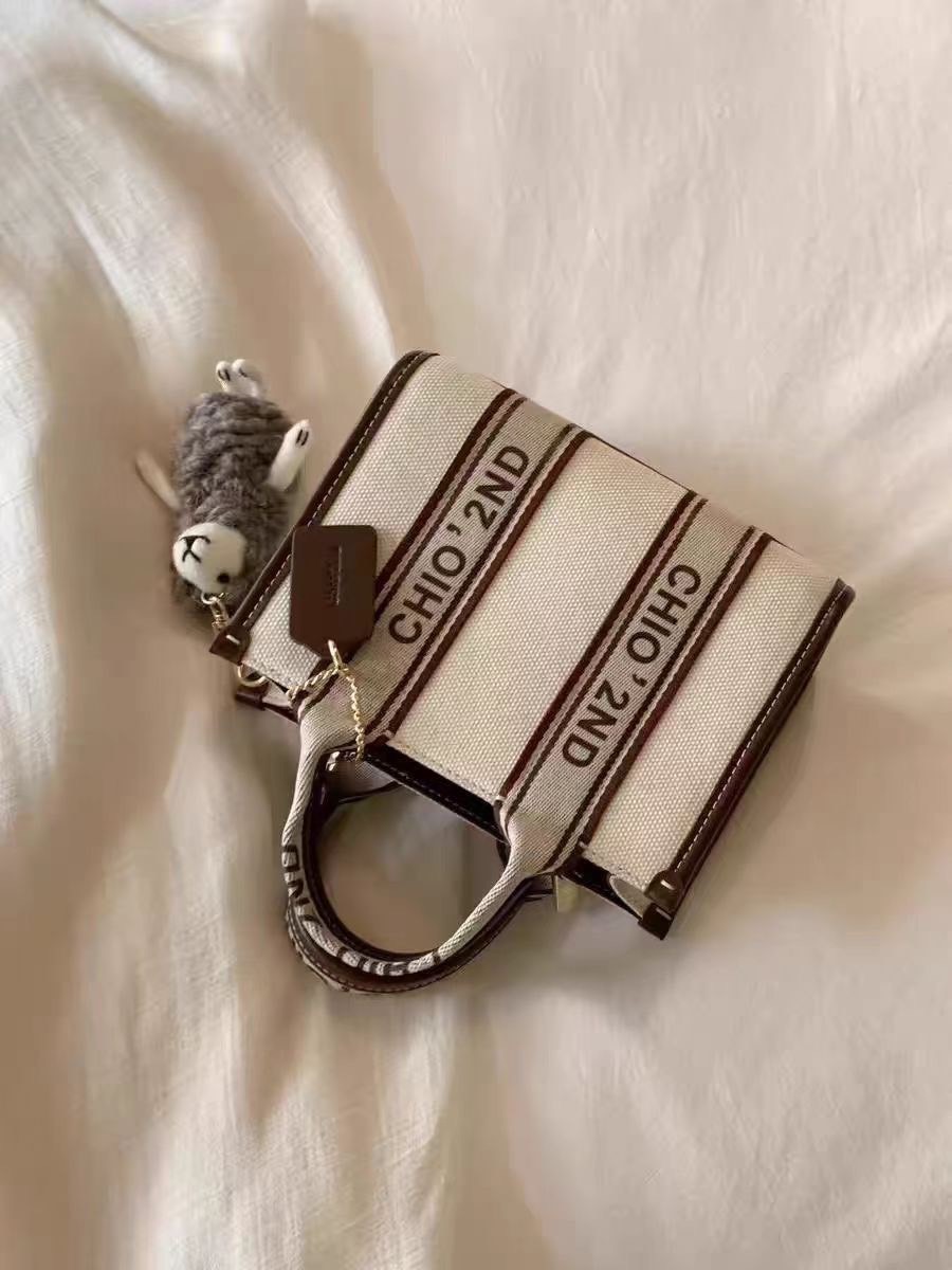 🫧CHIO’2ND 棉麻帆布英文紙袋手提斜背包 📦現貨