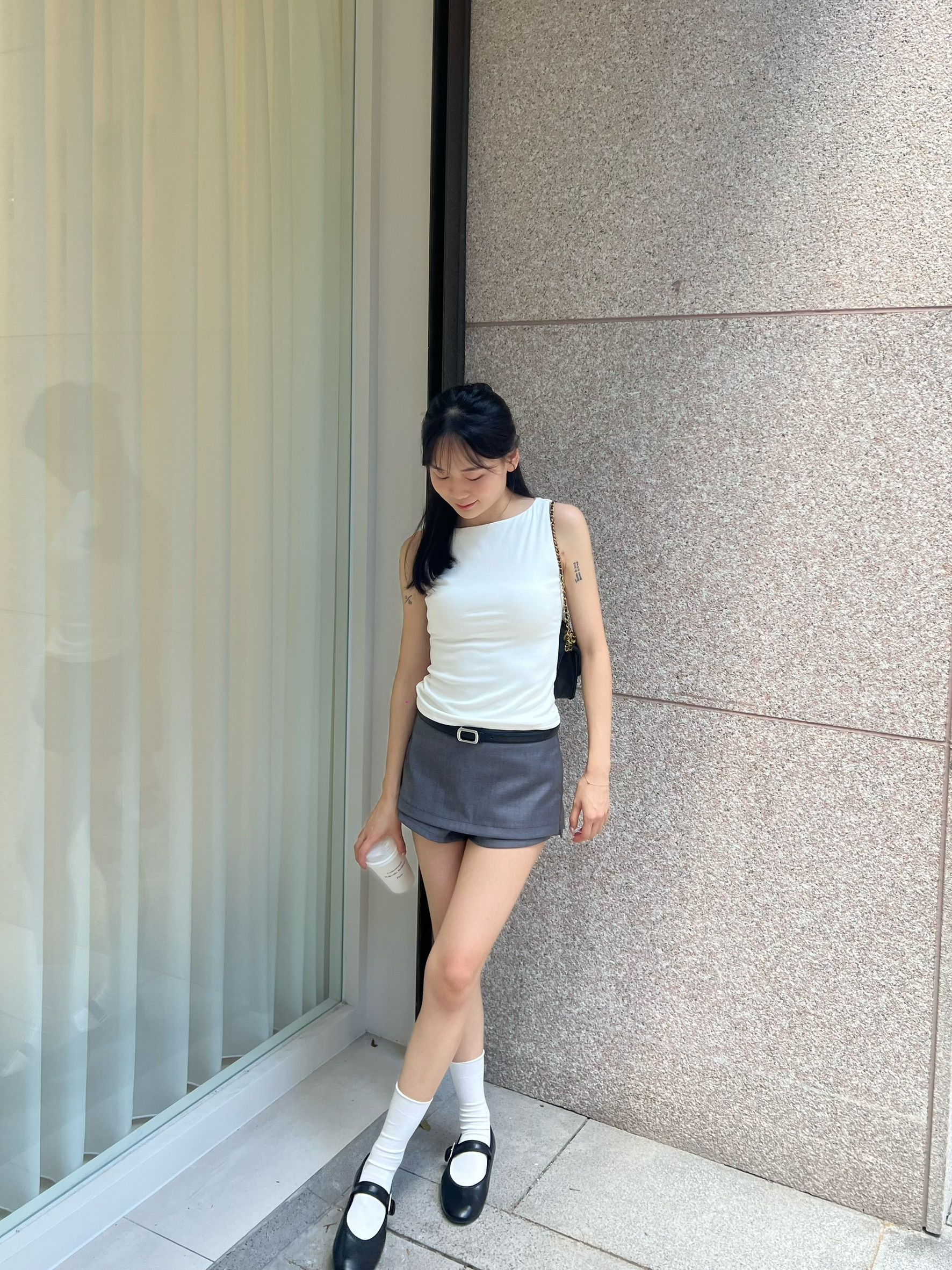 俐落A字兩穿✌🏻低腰西裝褲裙