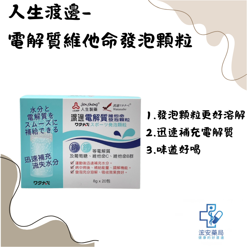 渡邊電解質維他命發泡顆粒20包