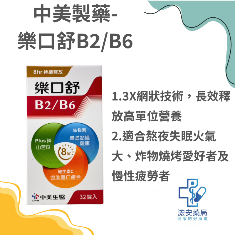 中美製藥 樂口舒-B2/B6緩釋錠