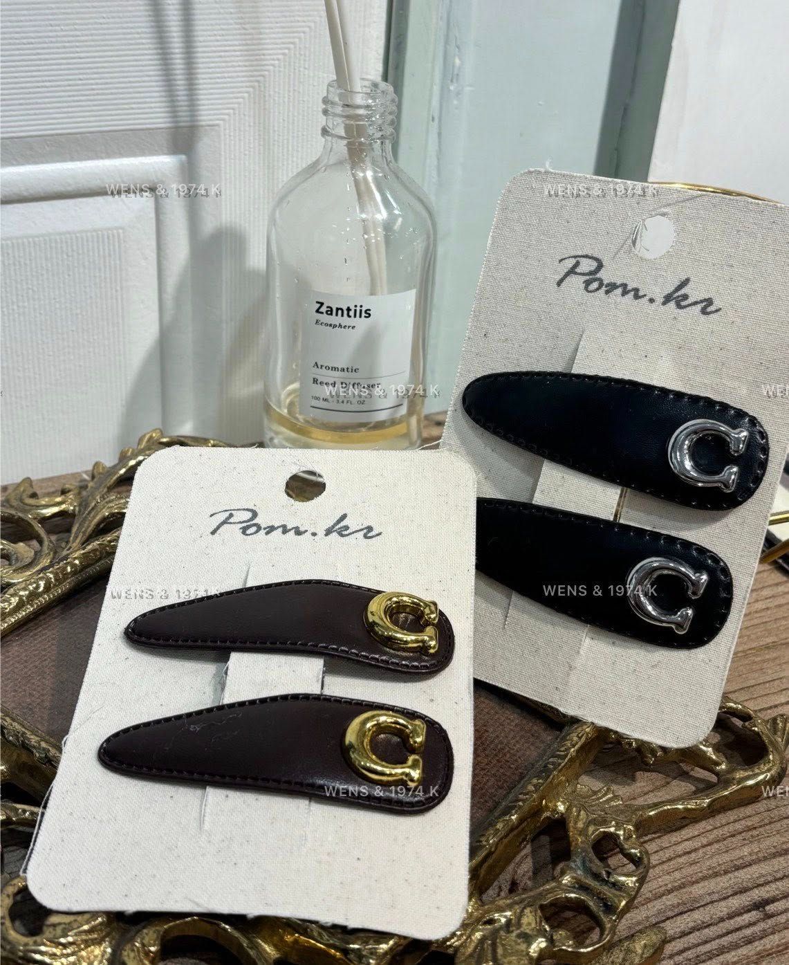 𝐂  皮質髮夾 （ 金色/銀色）