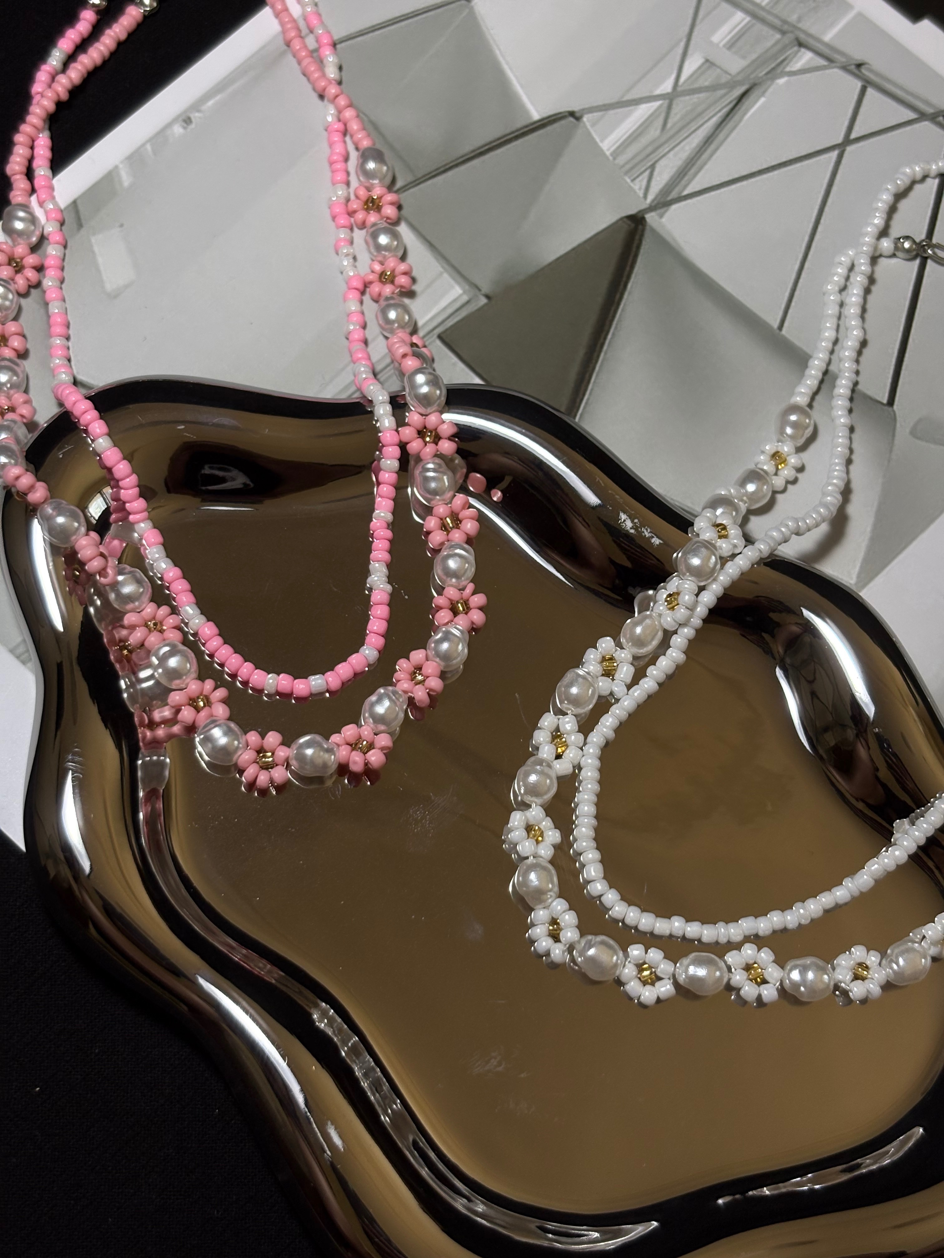 波希米亞串珠花朵項鏈（現貨各1）