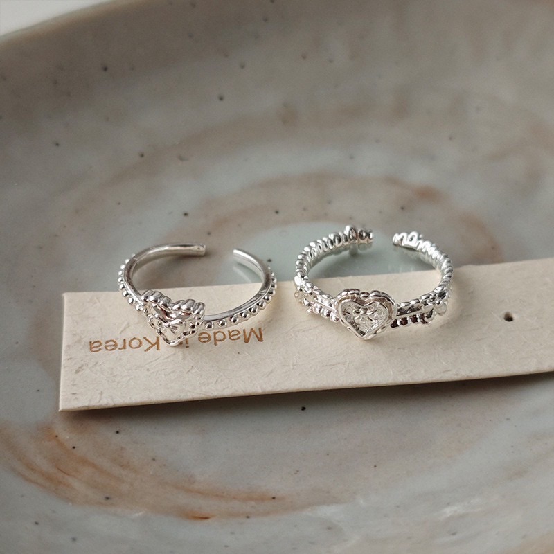 韓國褶皺愛心蝴蝶結肌理戒指