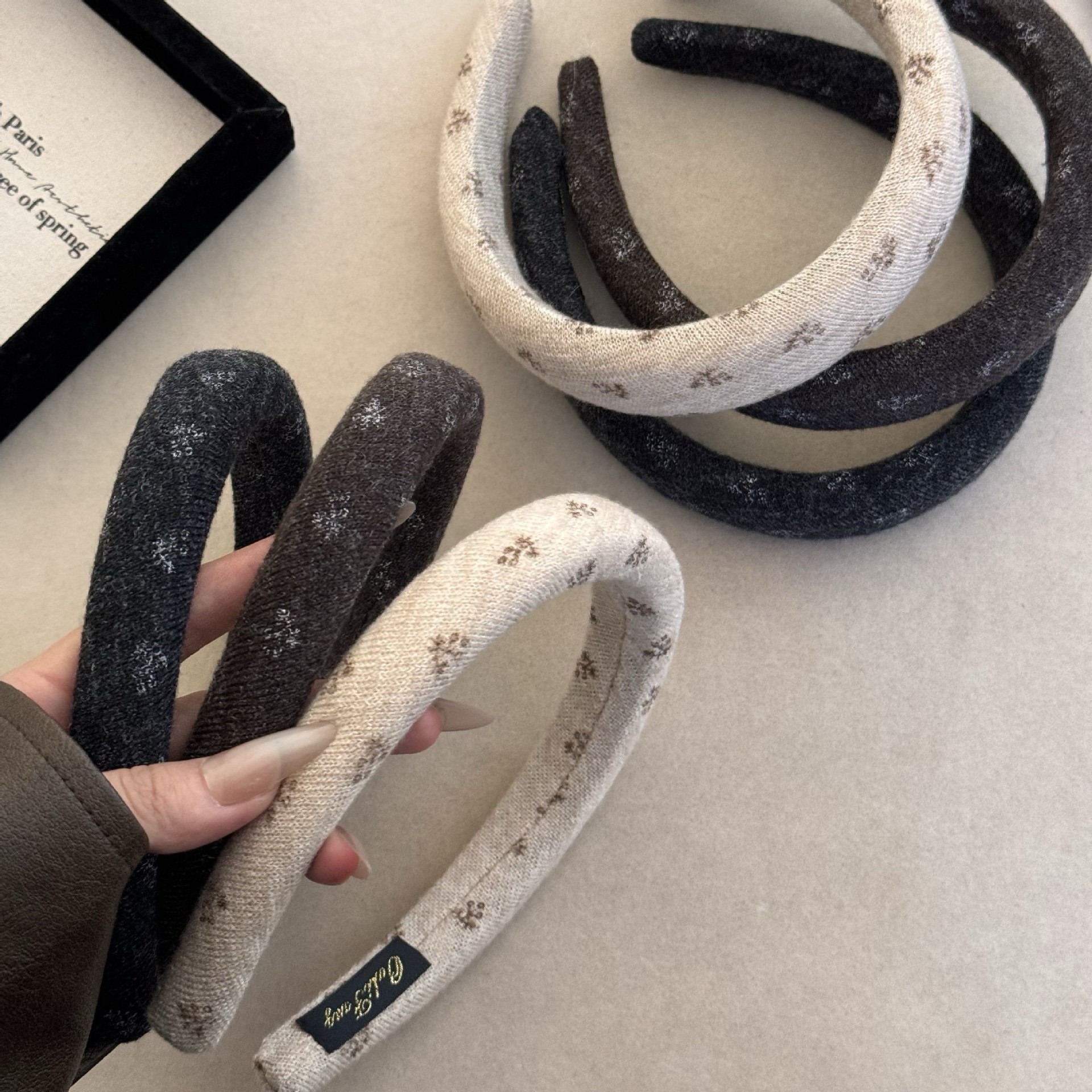 韓國溫柔秋冬碎花髮箍