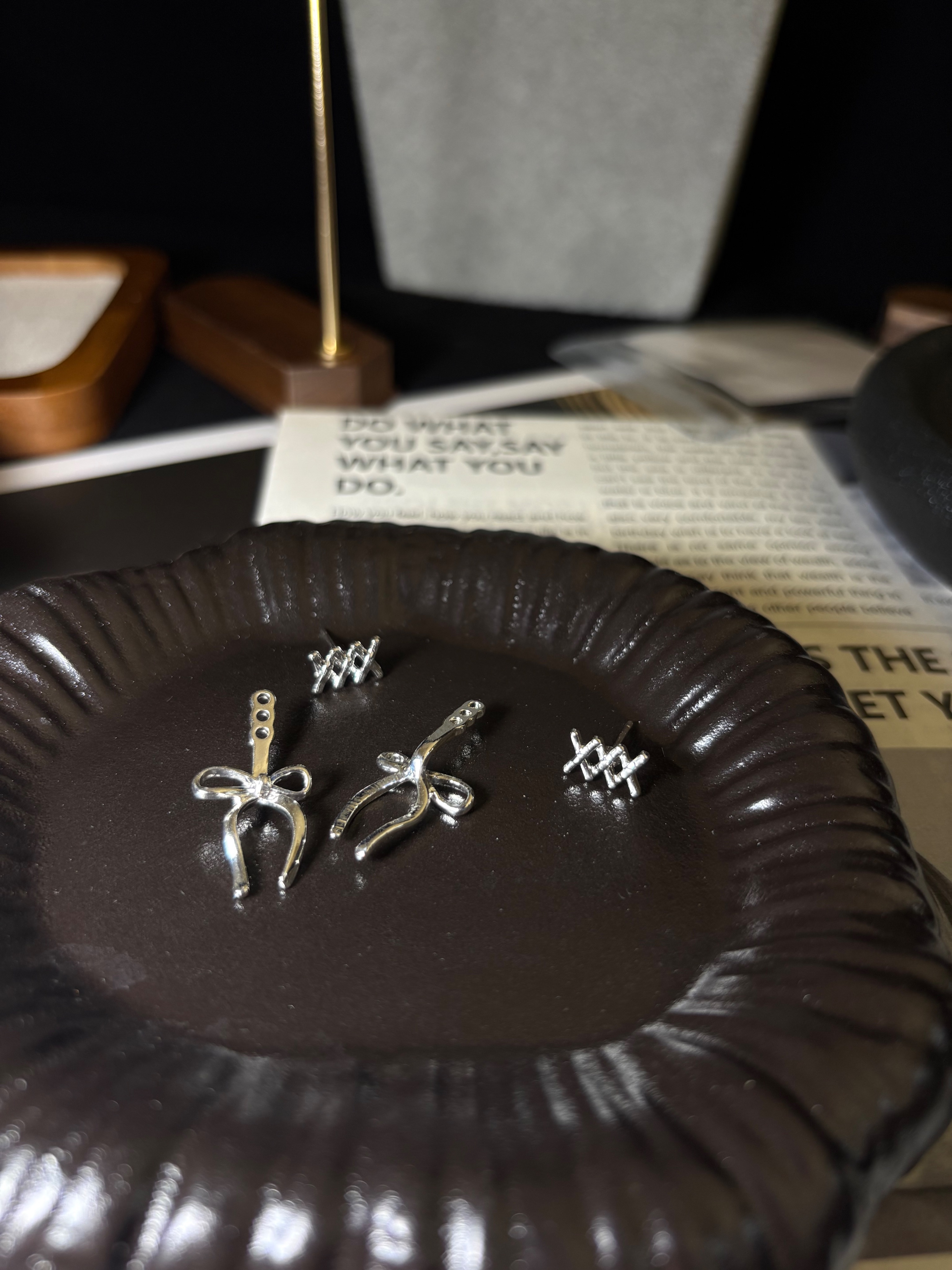 韓系清心綁帶蝴蝶結耳環