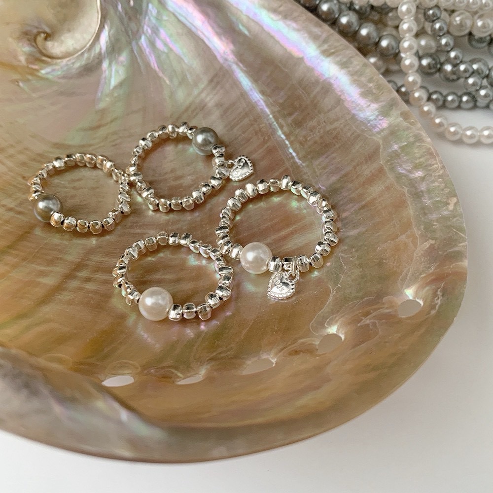 韓系石塊愛心戒指