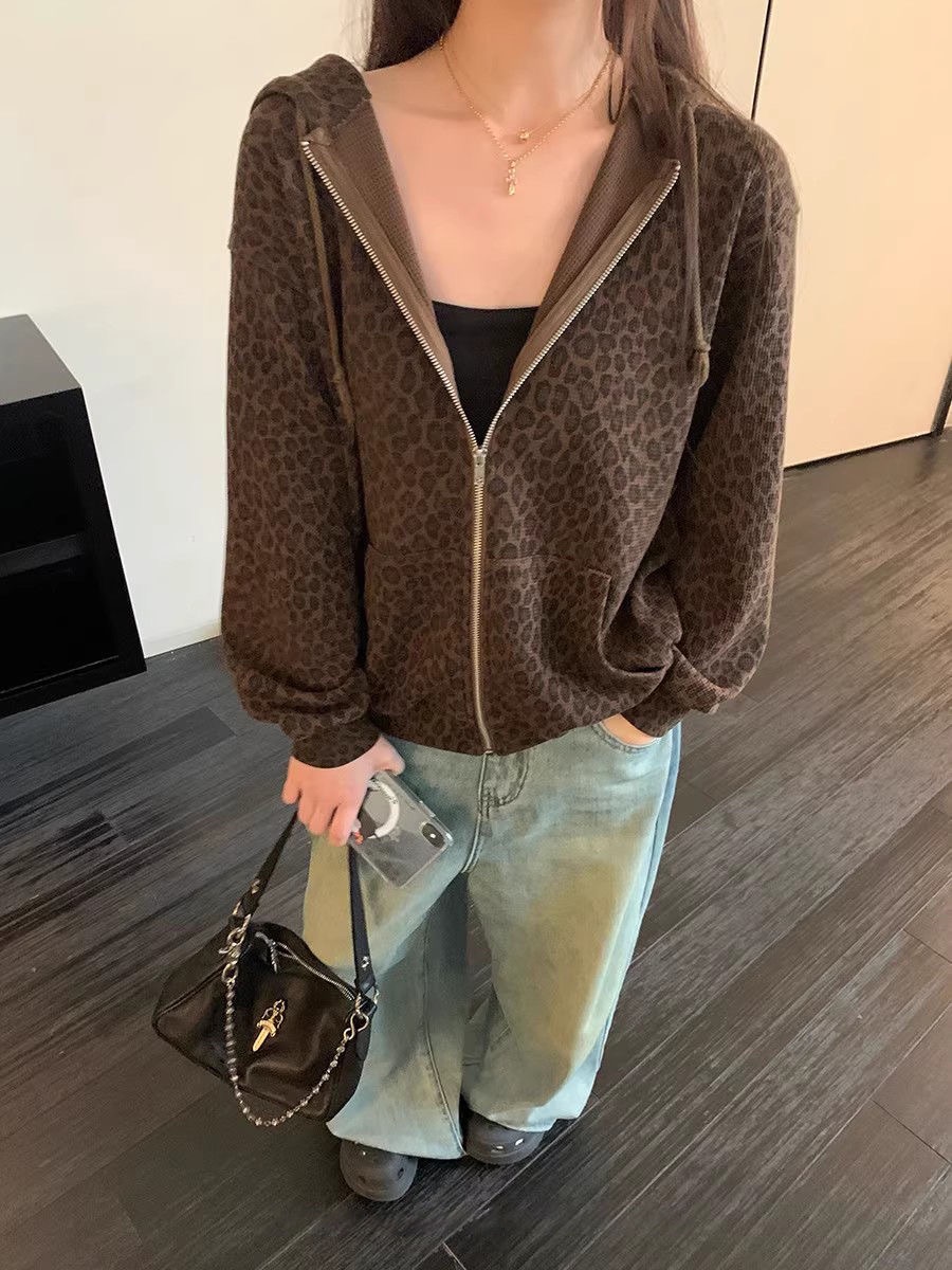 ★復古豹紋連帽外套（超好看）★