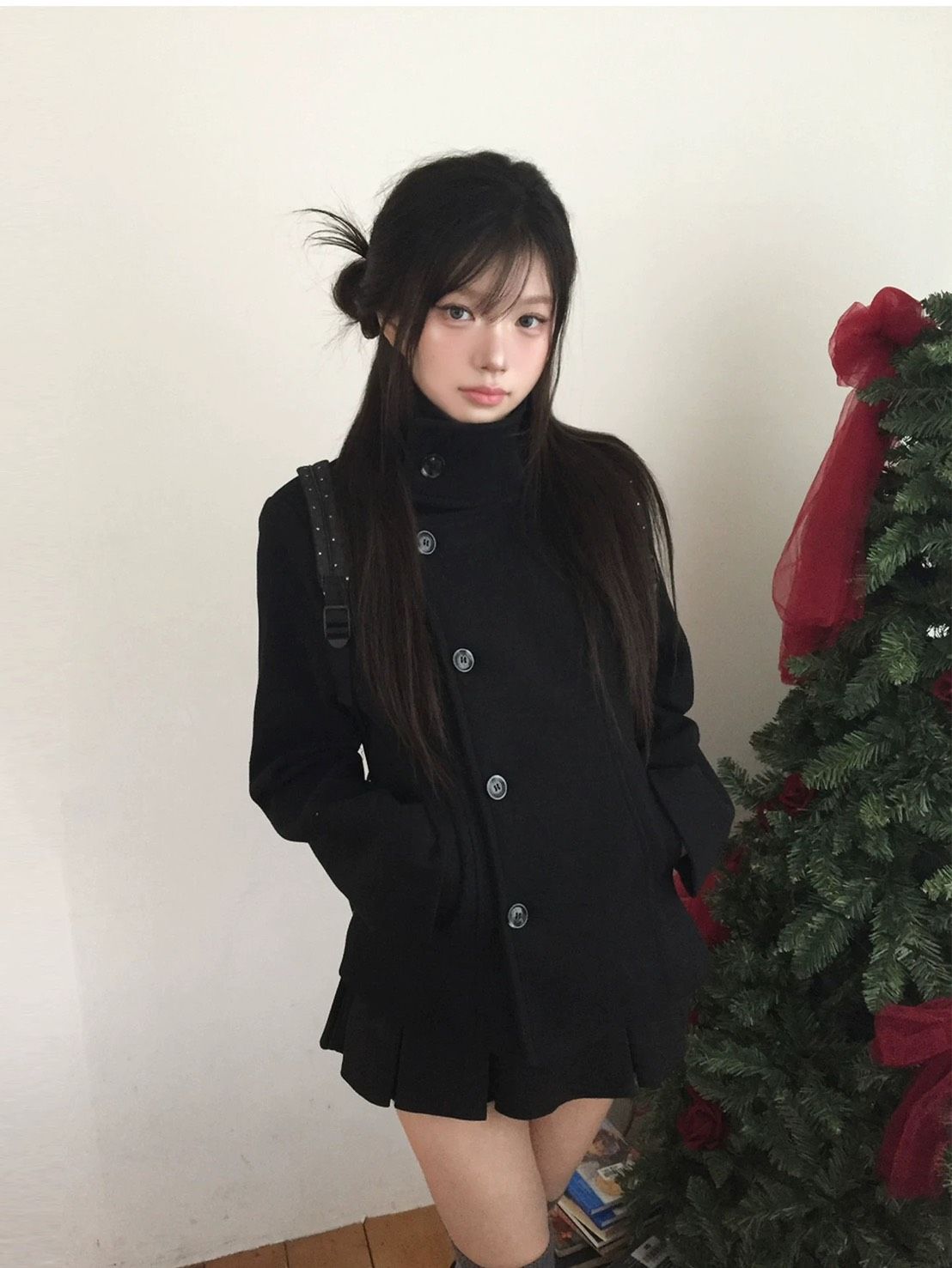 韓系立領排扣顯瘦外套+୨୧ ̊。