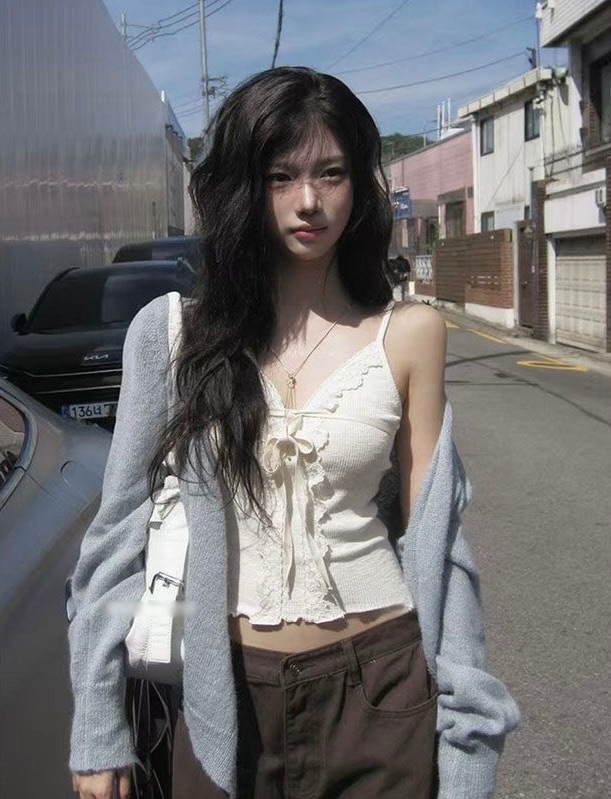 ★韓系復古蕾絲針織開衫★兩件套