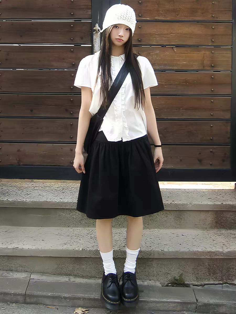 ★韓系鈕扣百搭半身裙★