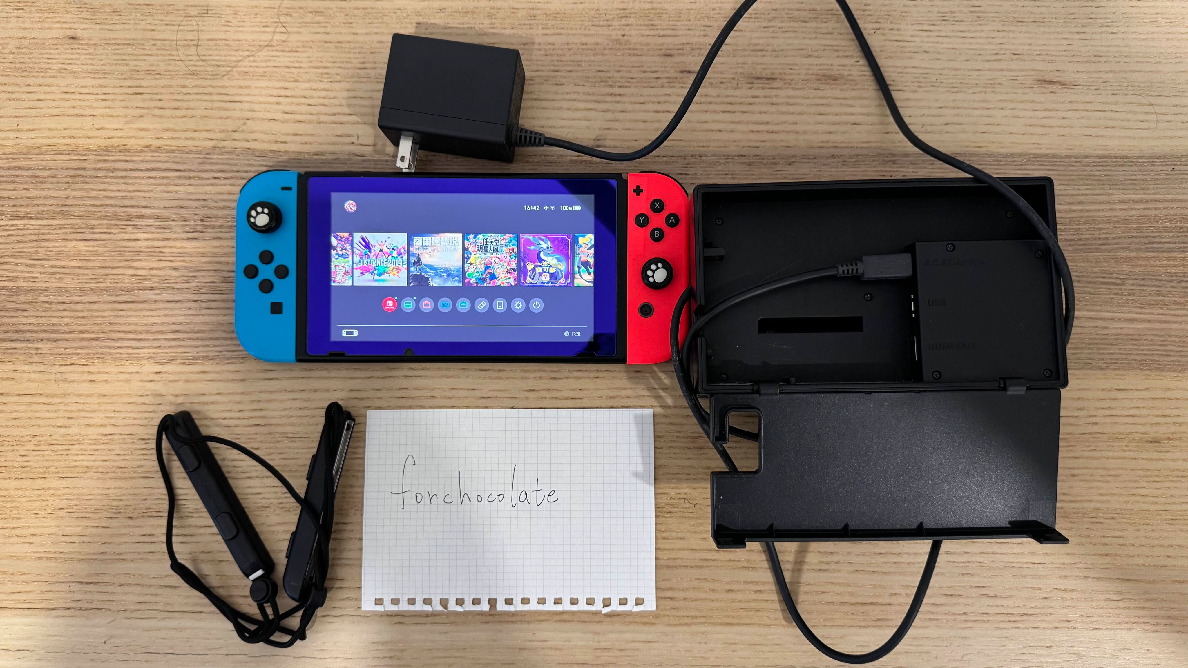 Switch 電力加強版主機（無盒）+128G記憶卡+收納包