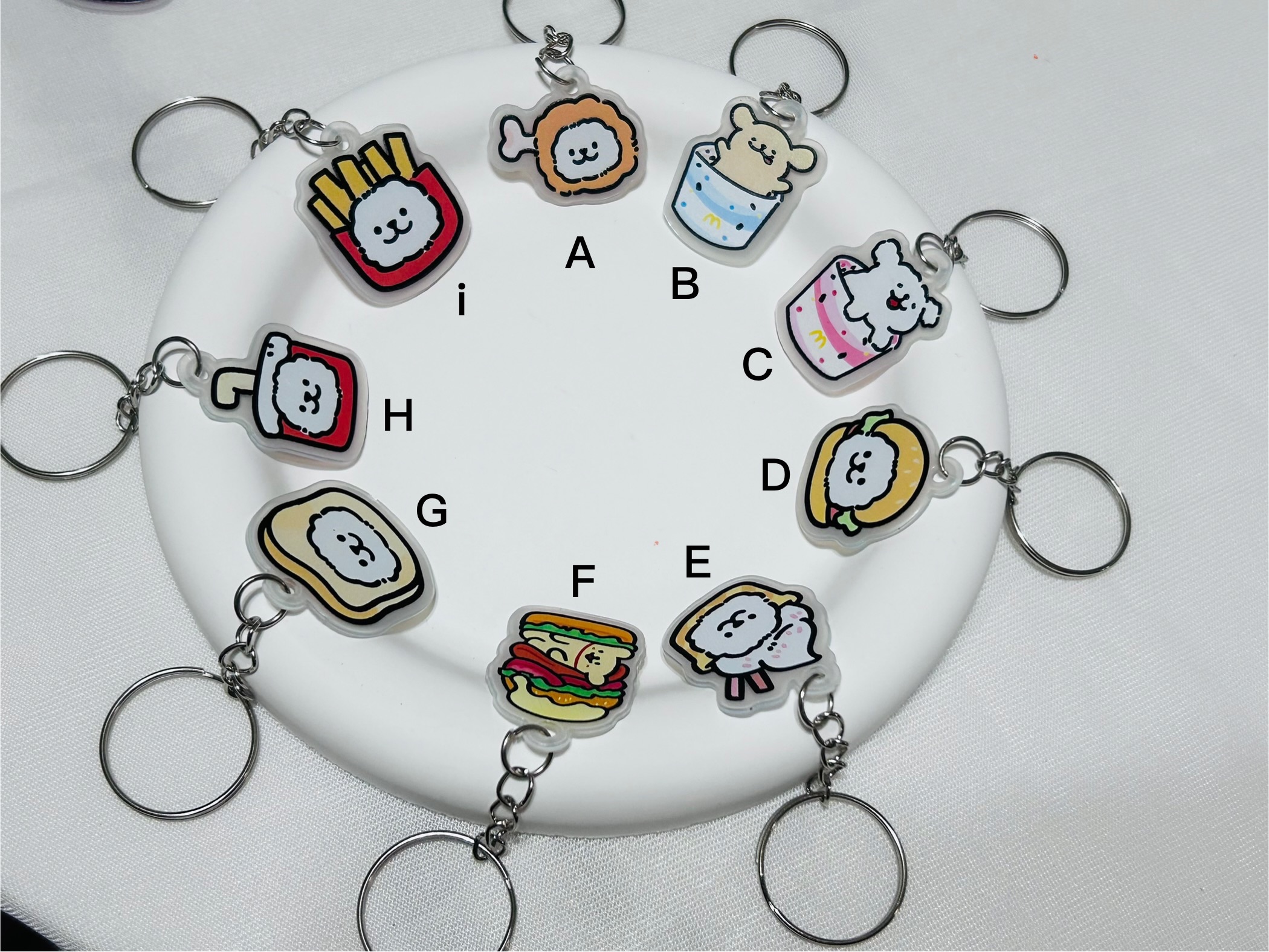 線條小狗壓克力吊飾