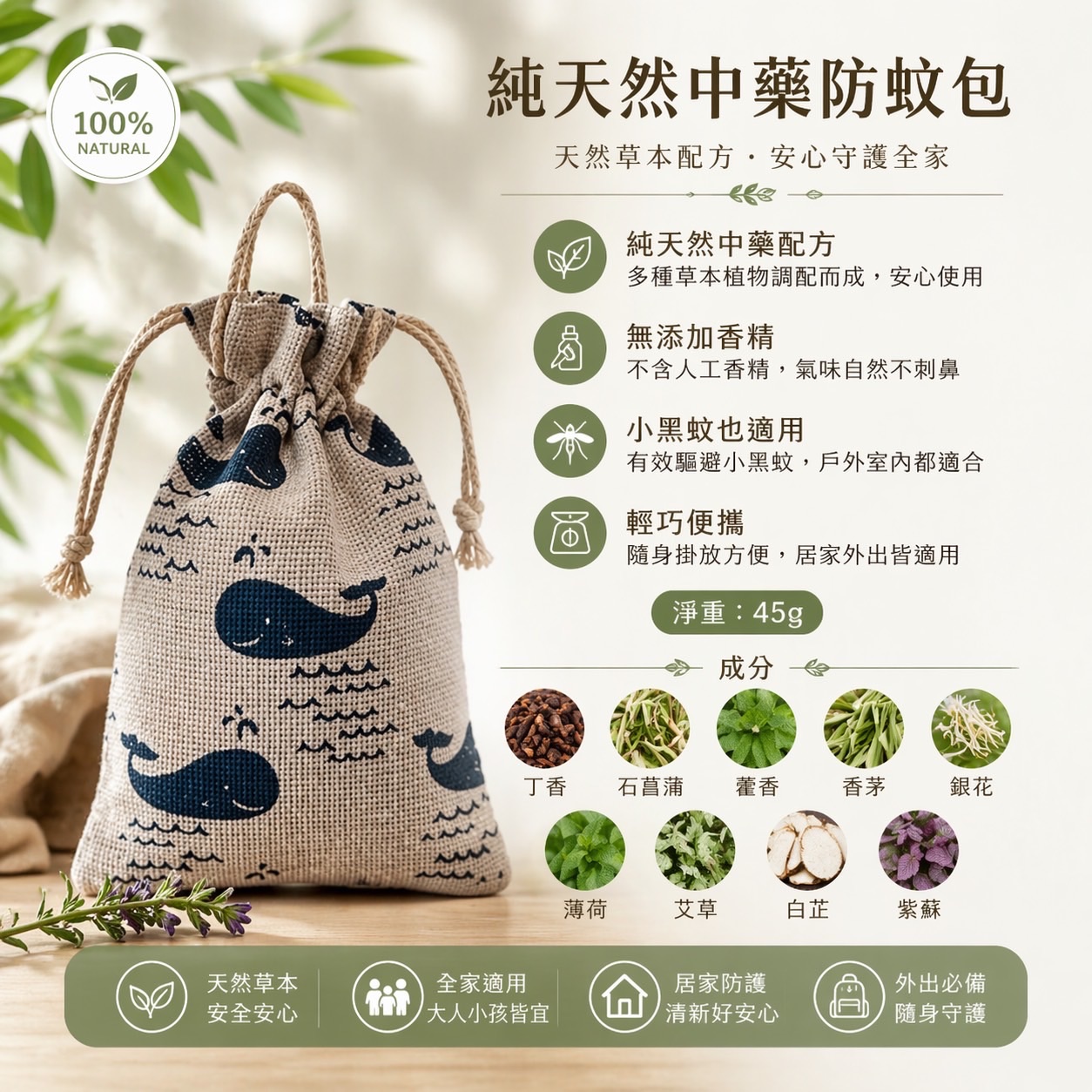 ➋➍純天然中藥防蚊包🌿