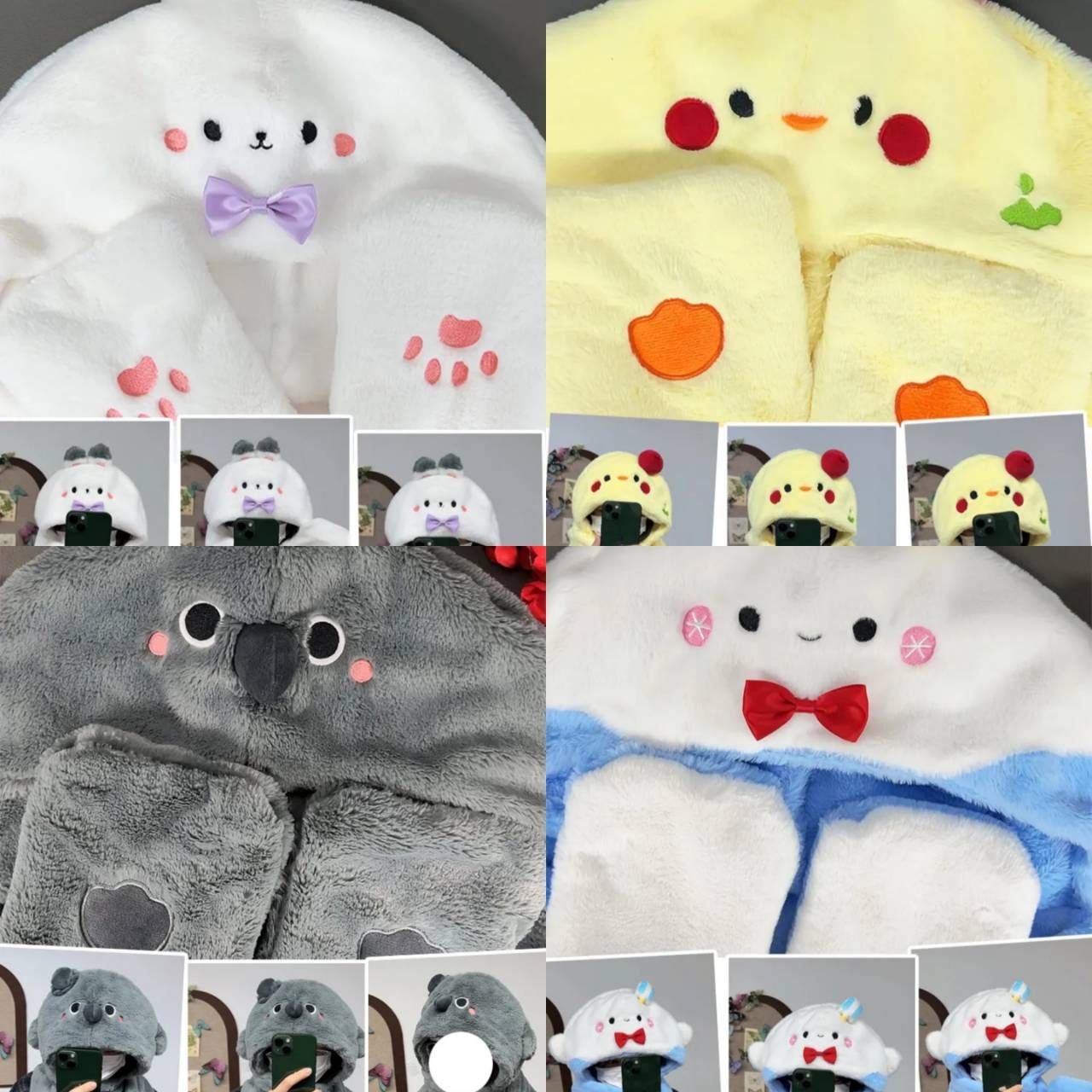 F036 毛絨围圍巾帽❤️