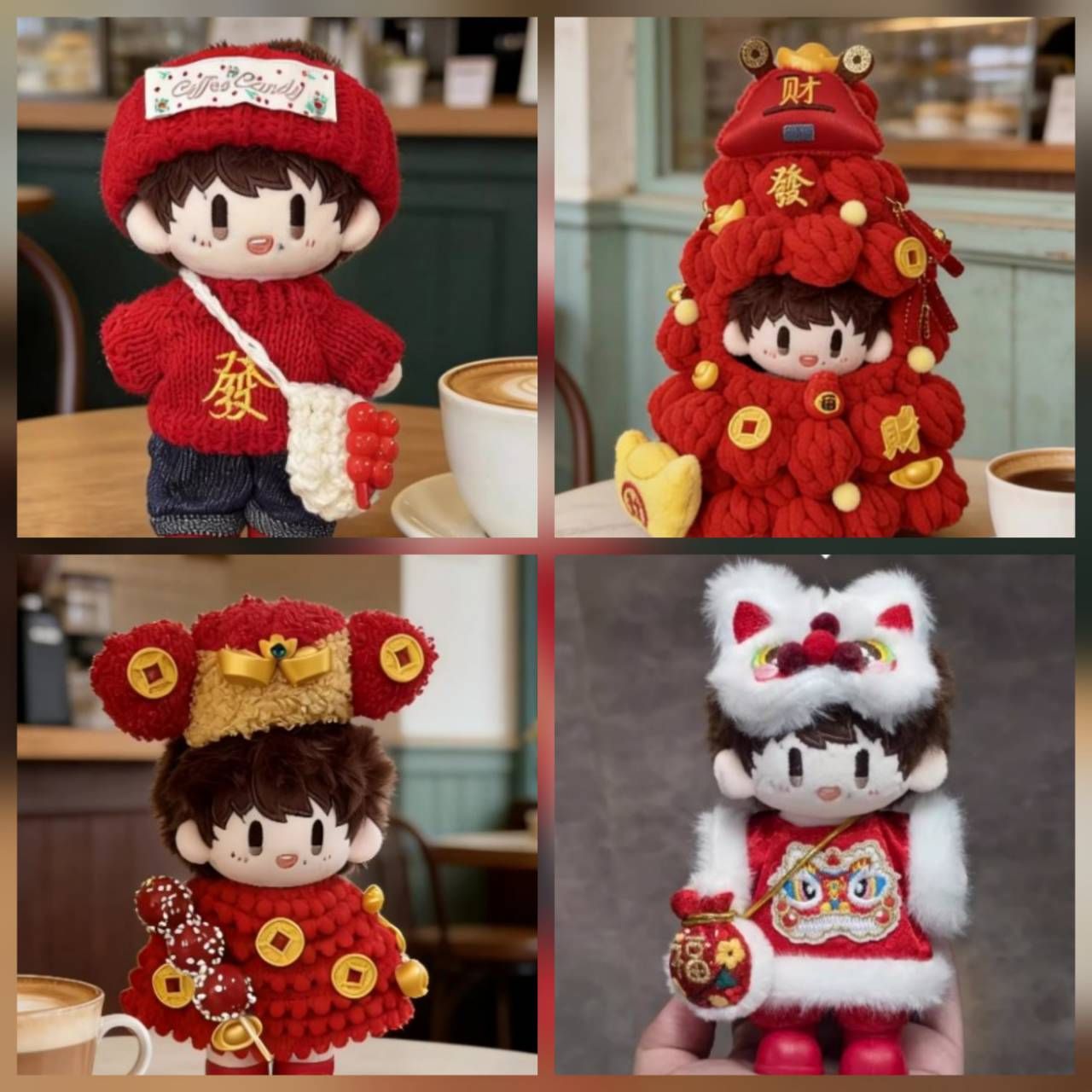 H038  10cm正常體娃衣  超可愛新年套裝