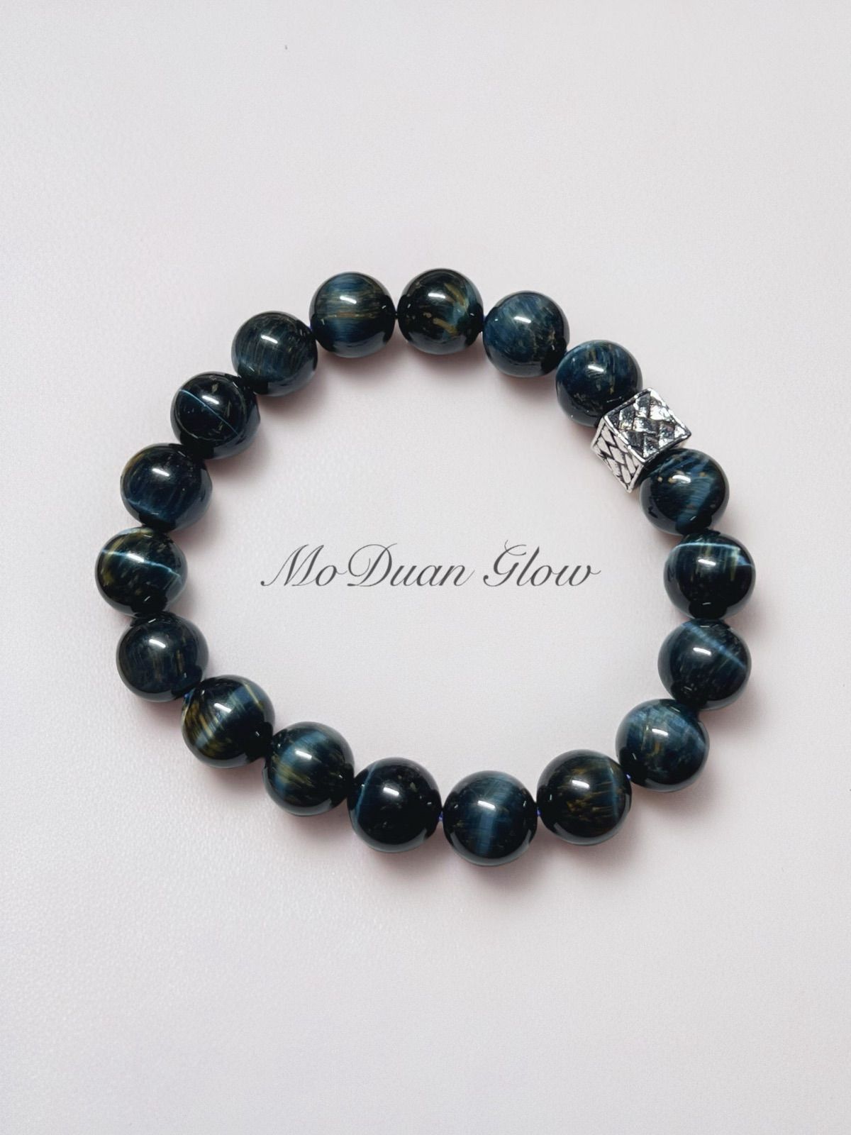 👉【沫緞微光】藍虎眼石 10mm｜17cm｜天然水晶手鍊 事業專注 沉穩守護 男士能量