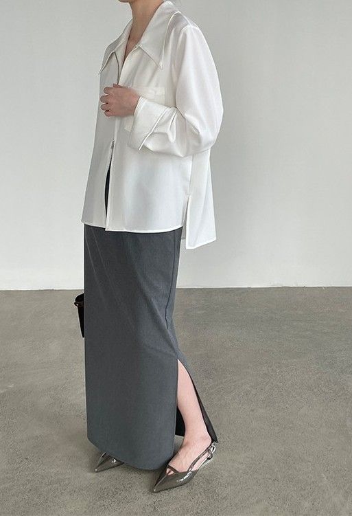 𝟐𝟎𝟐𝟔春季新款！設計感雙拉鍊翻領襯衫#26020