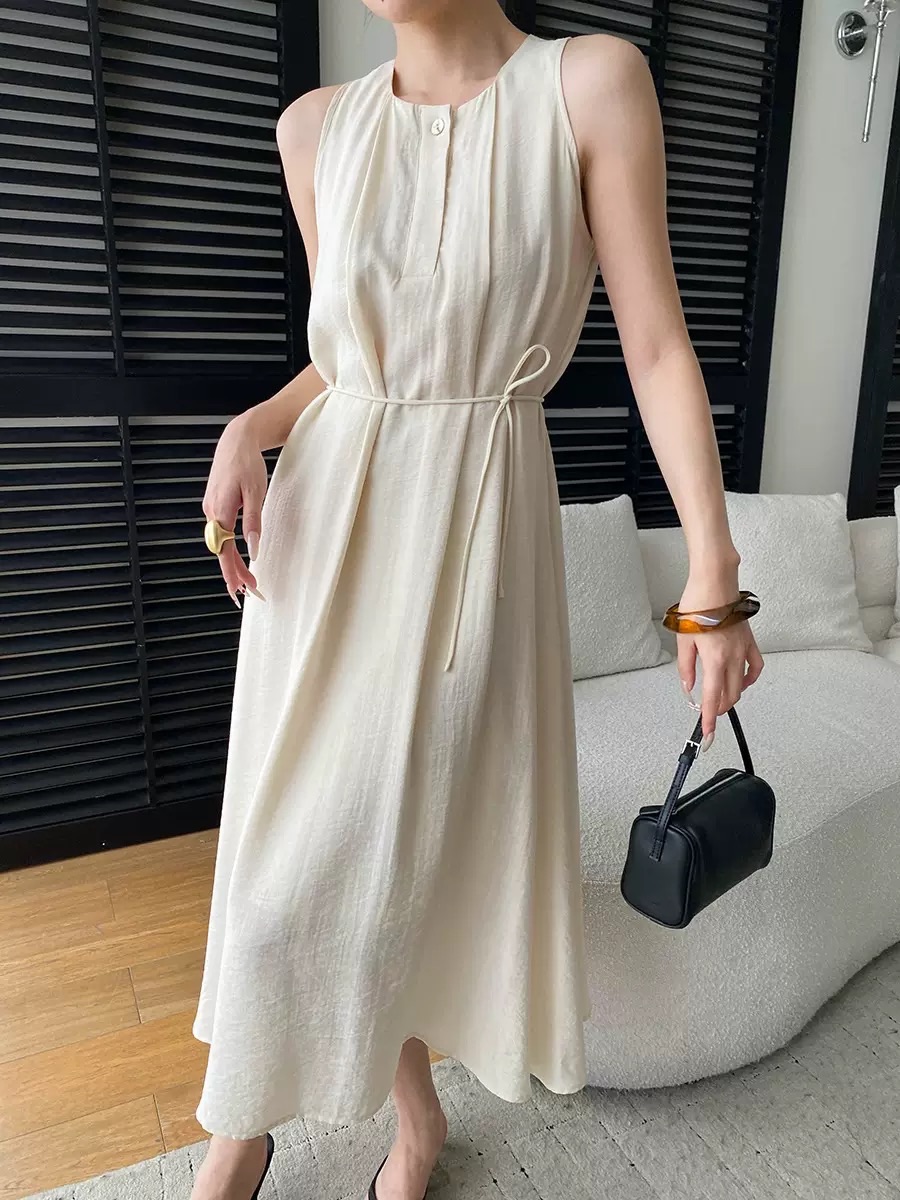 Resort Pleated Dress/法式渡假風連身裙