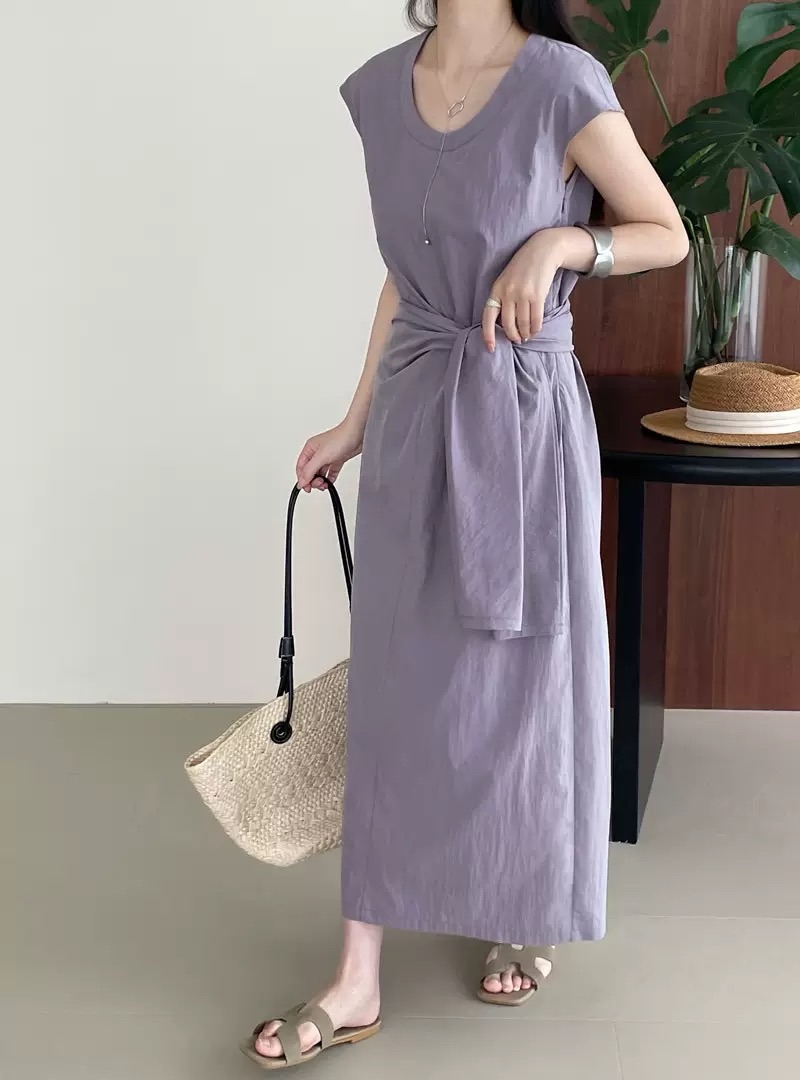 Soft Tie Waist Dress/薰衣草綁帶連身裙