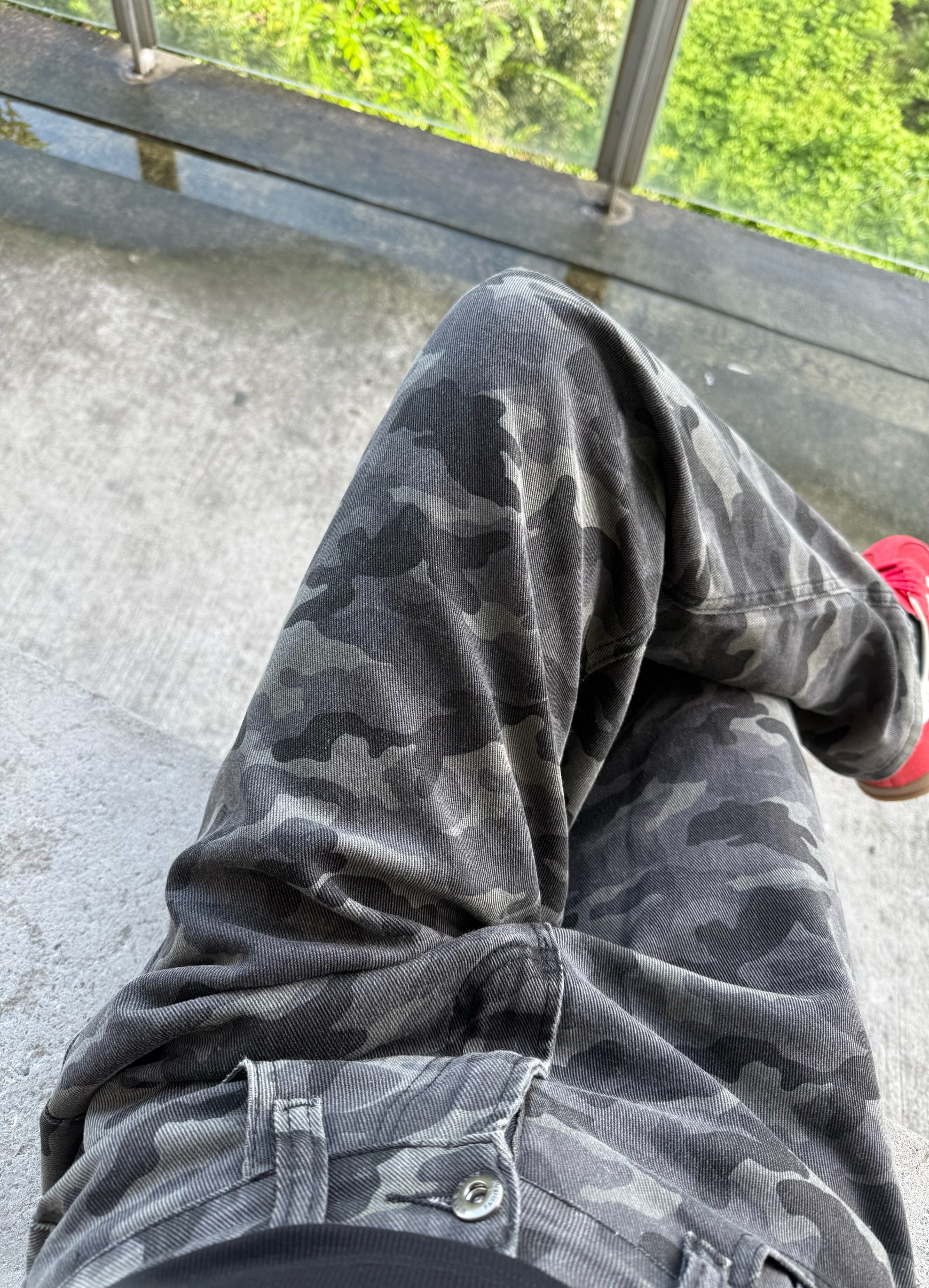 帥氣零死角🪖🤙🏽 美式 復古 高腰寬鬆 迷彩闊腿長褲