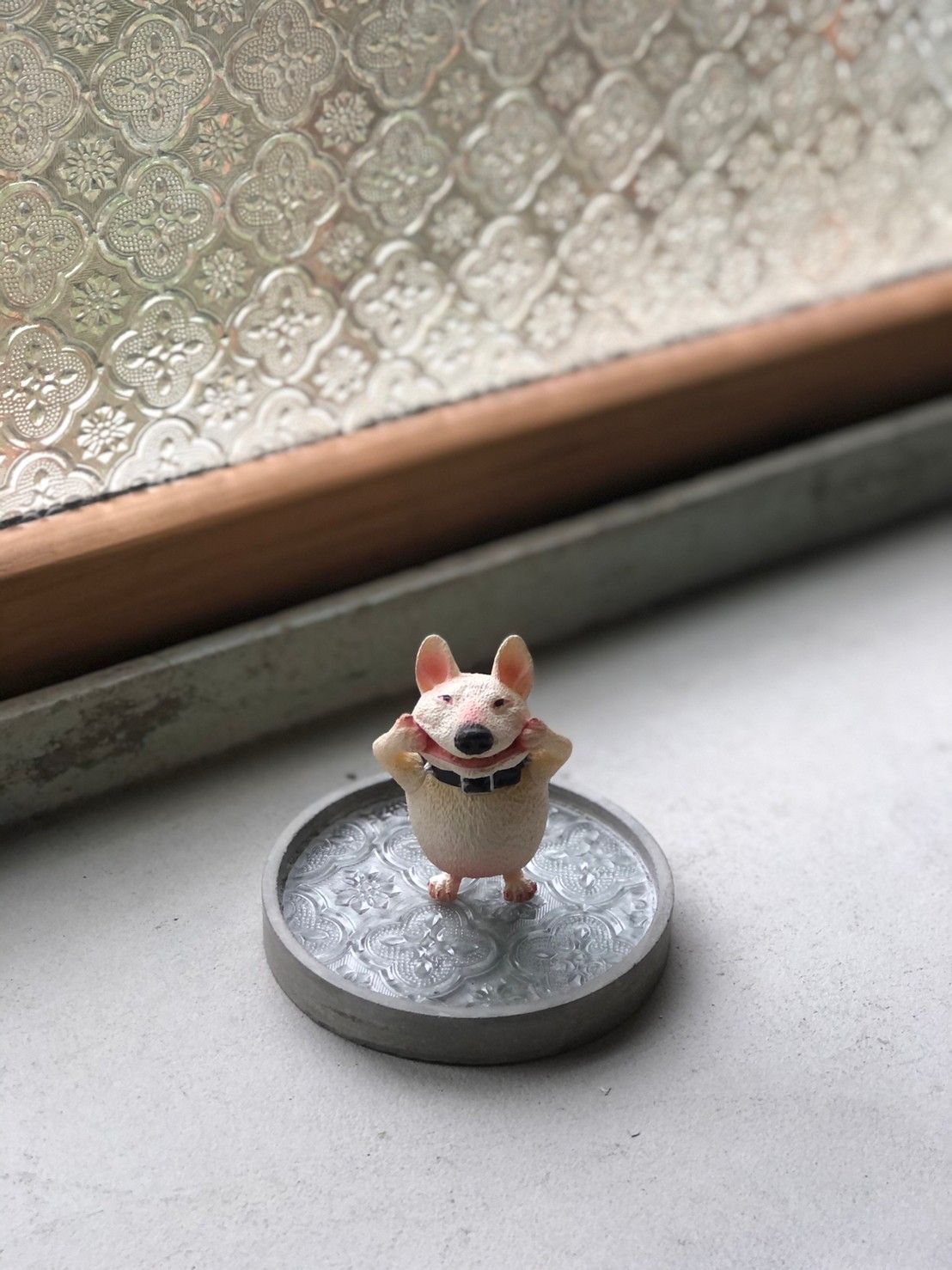 海棠花水泥玻璃盤