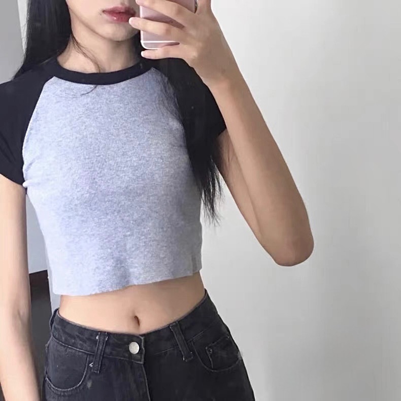 現貨 美式挺版坑條插肩短Tee