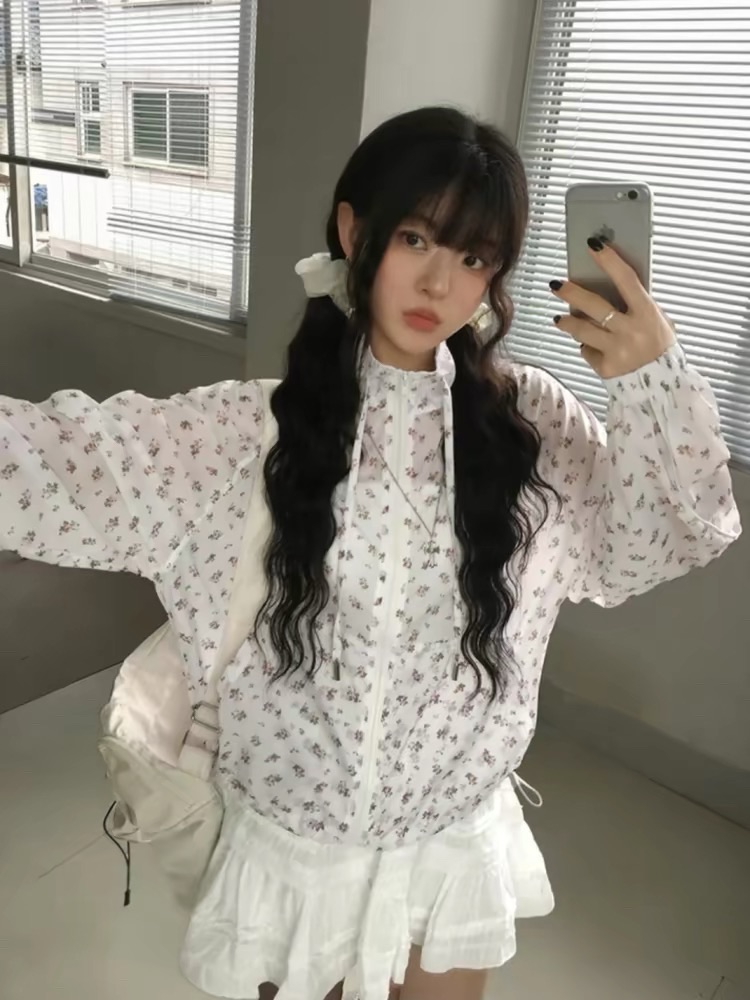 現貨 薄款立領碎花防曬外套